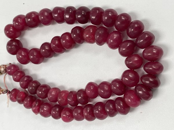 Dyed Ruby Rondelle Smooth Necklace