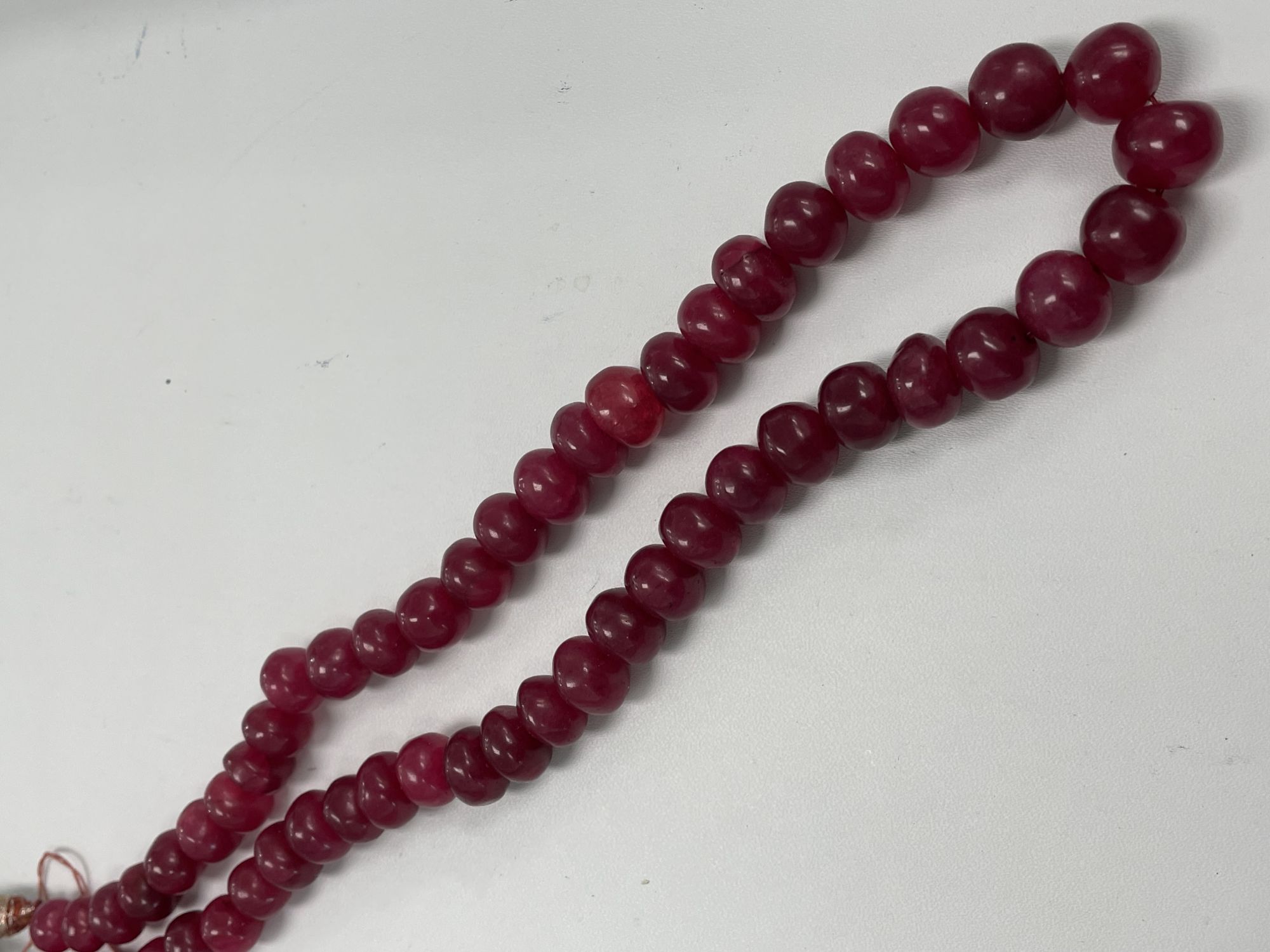 Dyed Ruby Rondelle Smooth Necklace