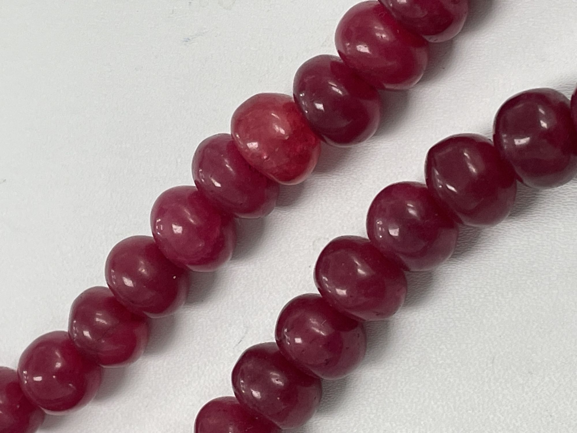 Dyed Ruby Rondelle Smooth Necklace