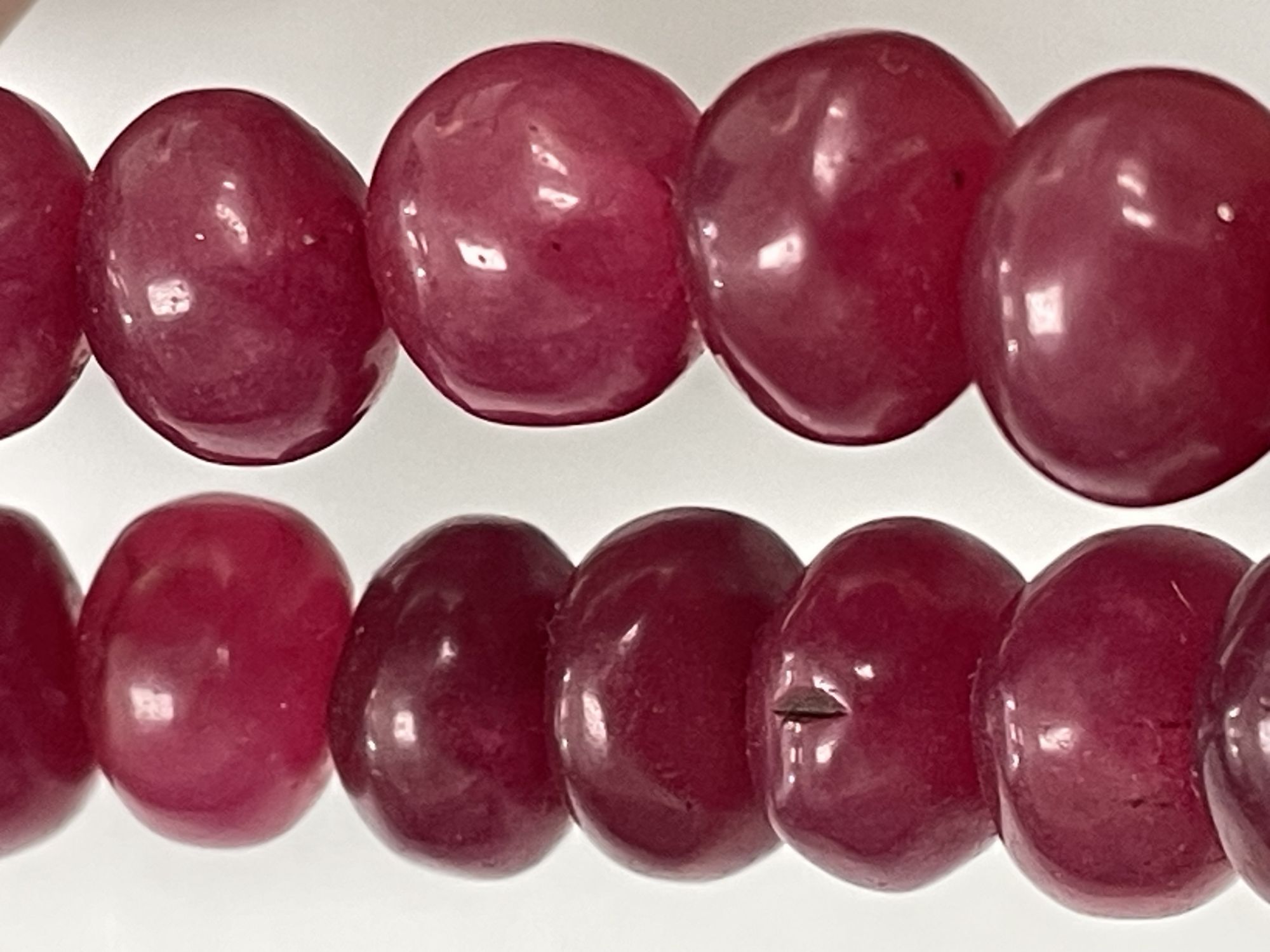 Dyed Ruby Rondelle Smooth Necklace