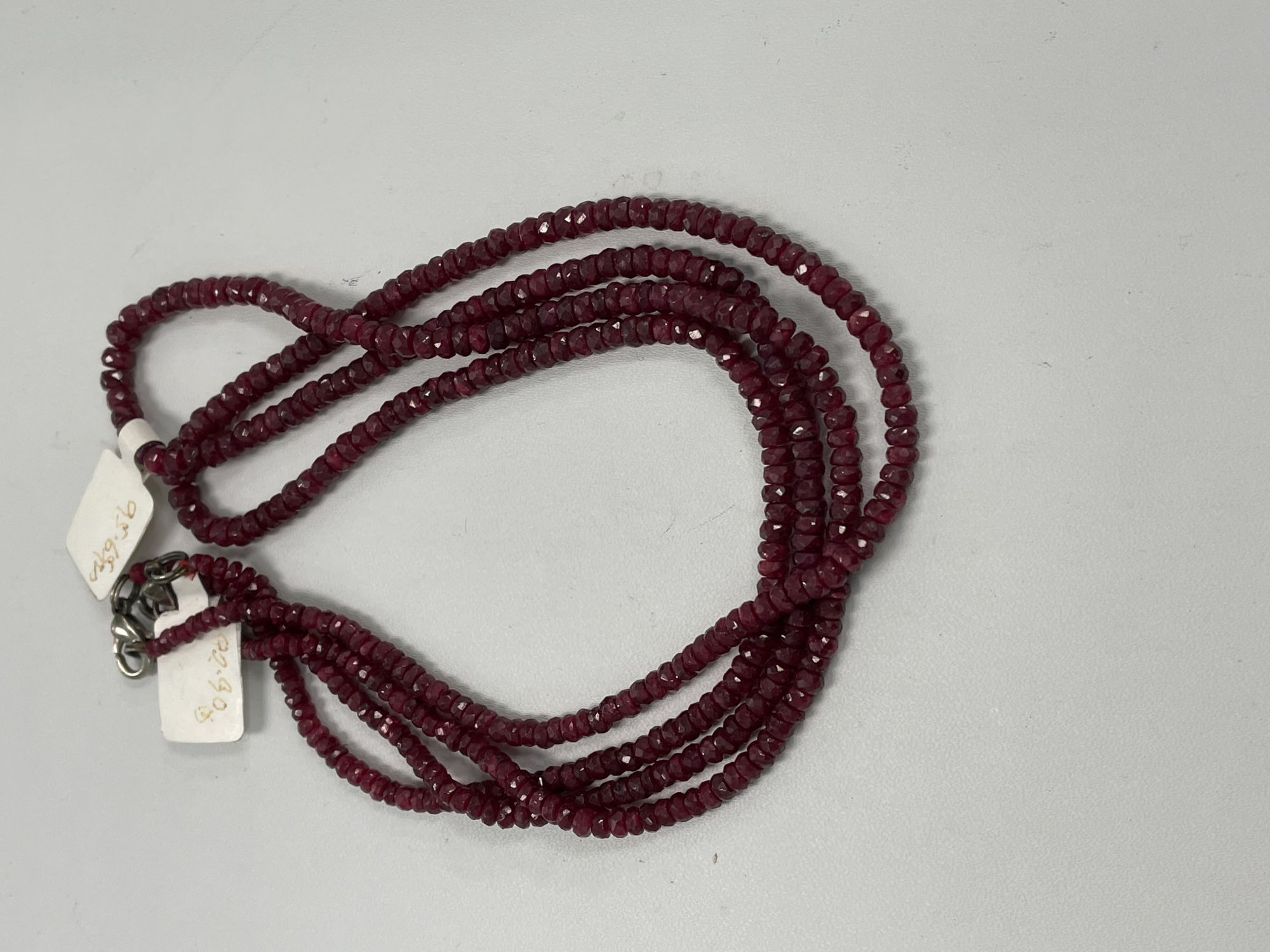 Dyed Ruby Rondelle Faceted Necklace