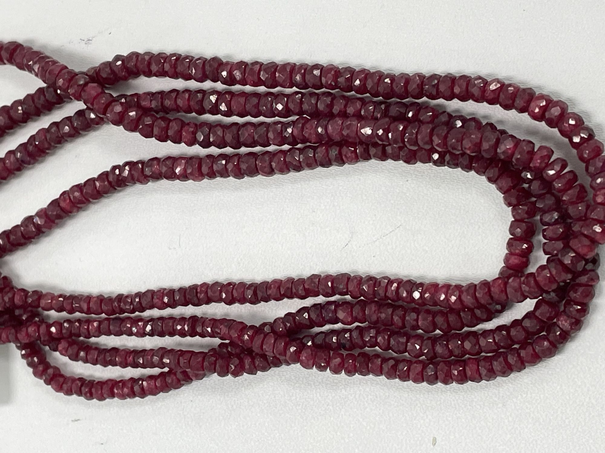 Dyed Ruby Rondelle Faceted Necklace