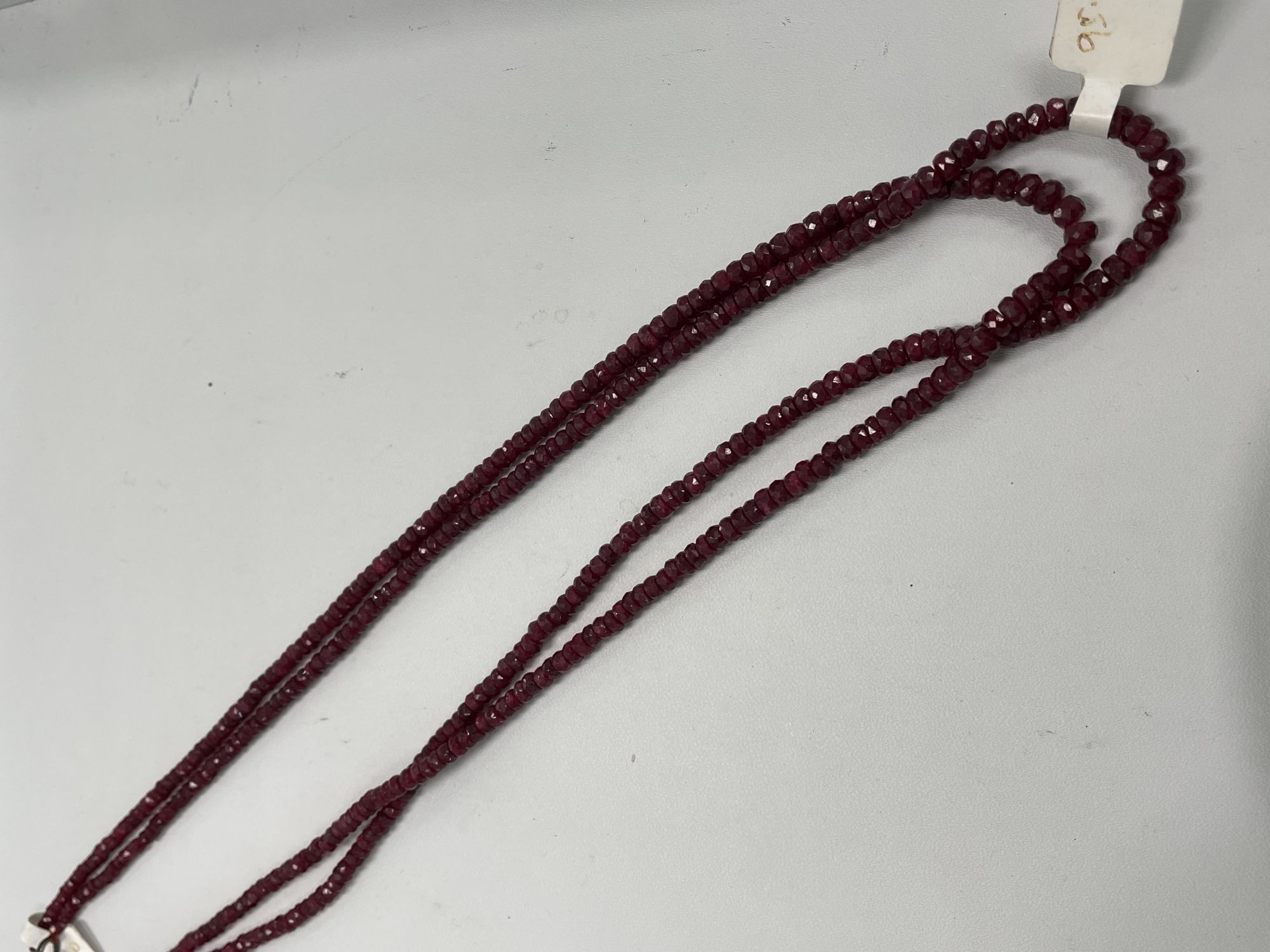 Dyed Ruby Rondelle Faceted Necklace