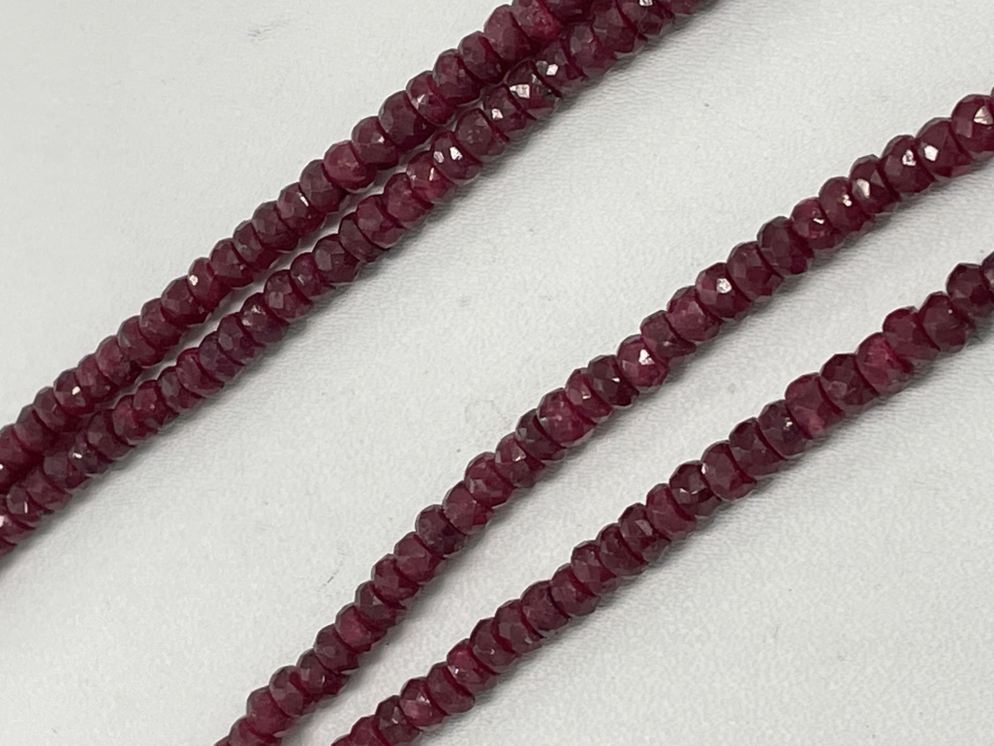 Dyed Ruby Rondelle Faceted Necklace