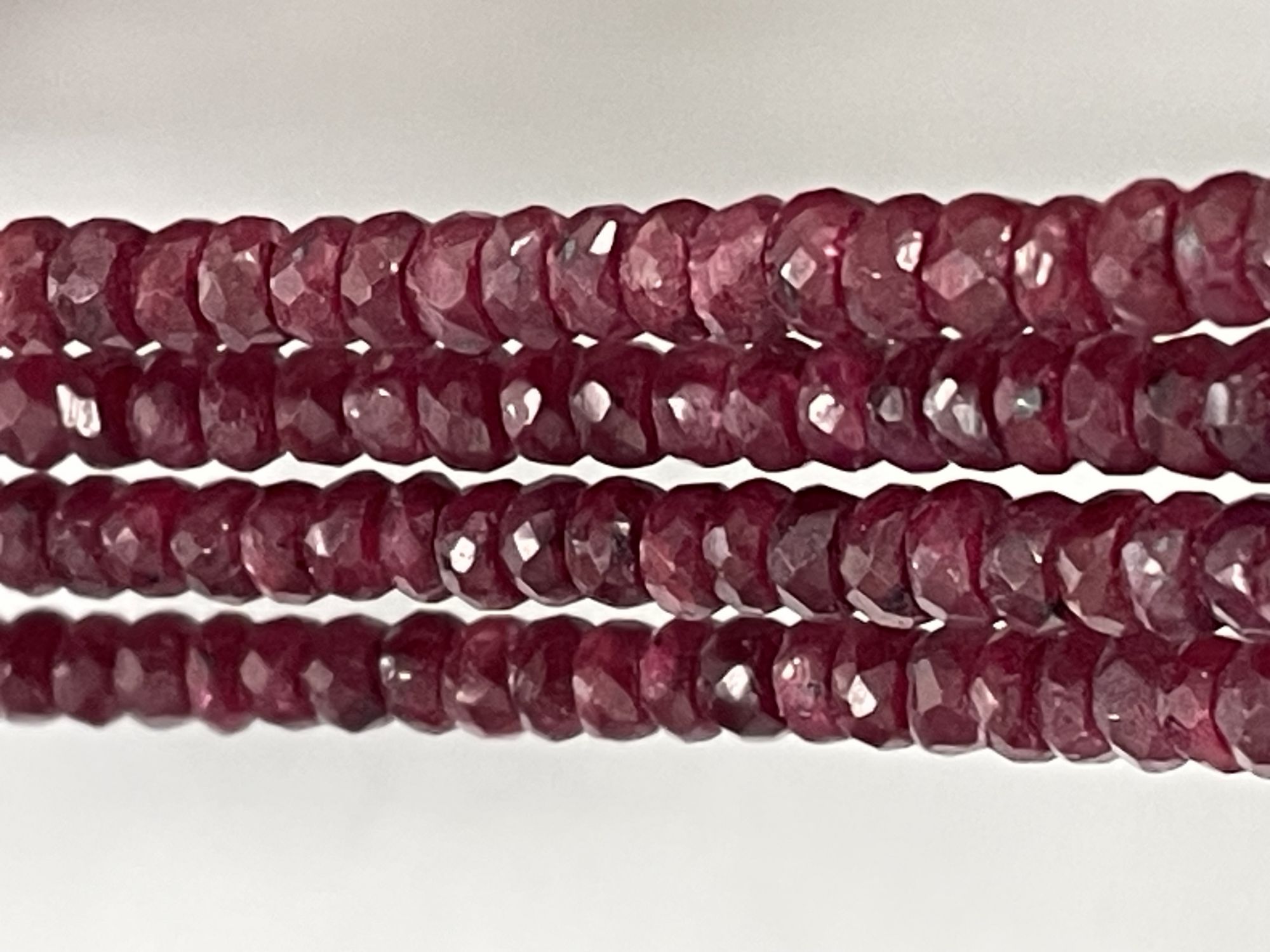 Dyed Ruby Rondelle Faceted Necklace