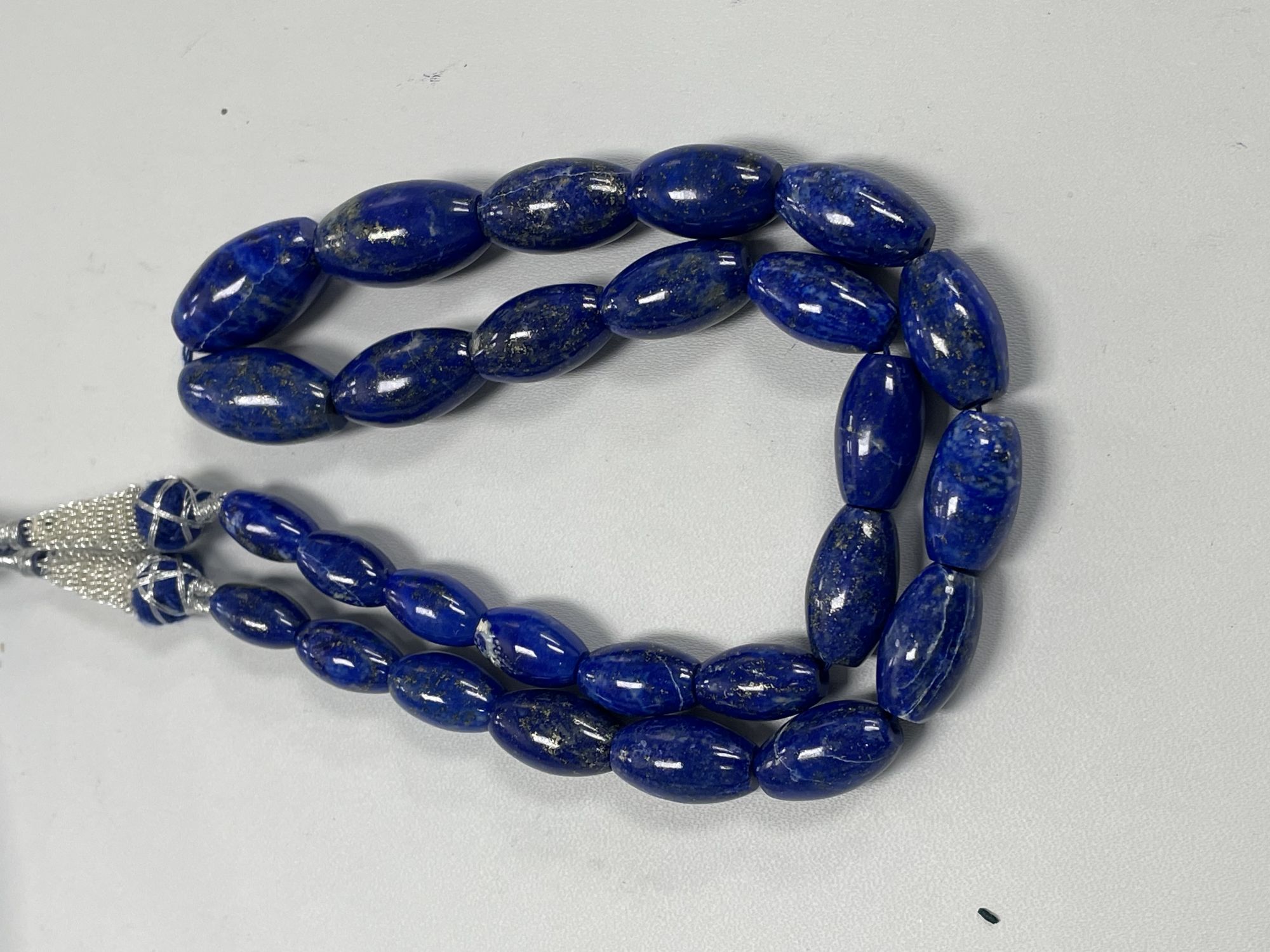 Lapis Barrel Smooth Necklace