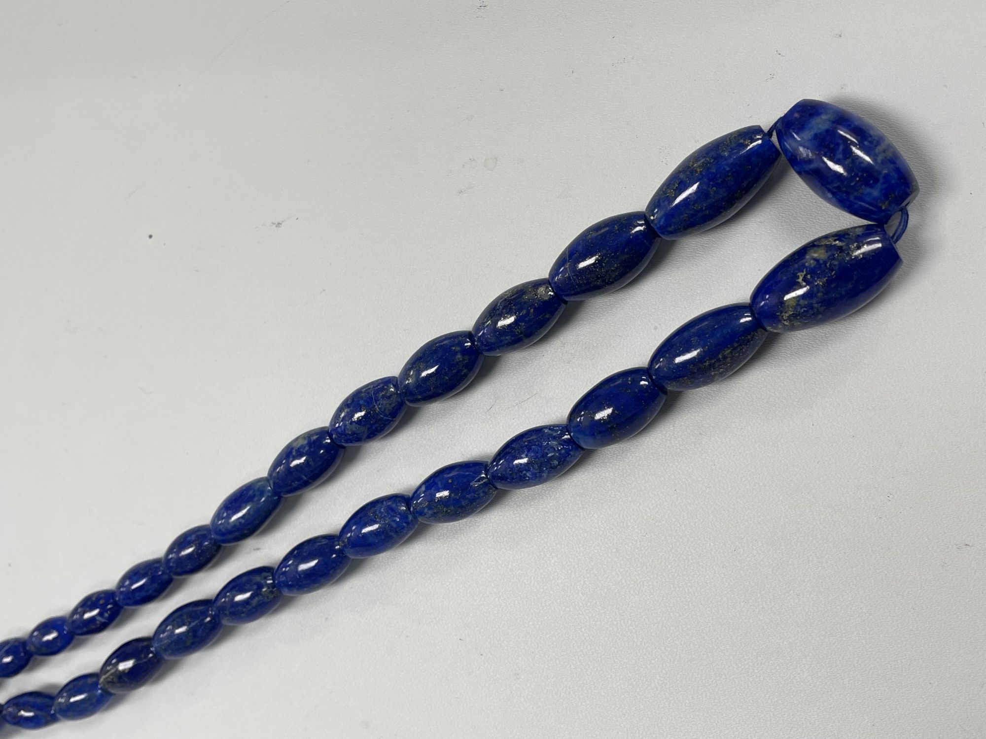 Lapis Barrel Smooth Necklace