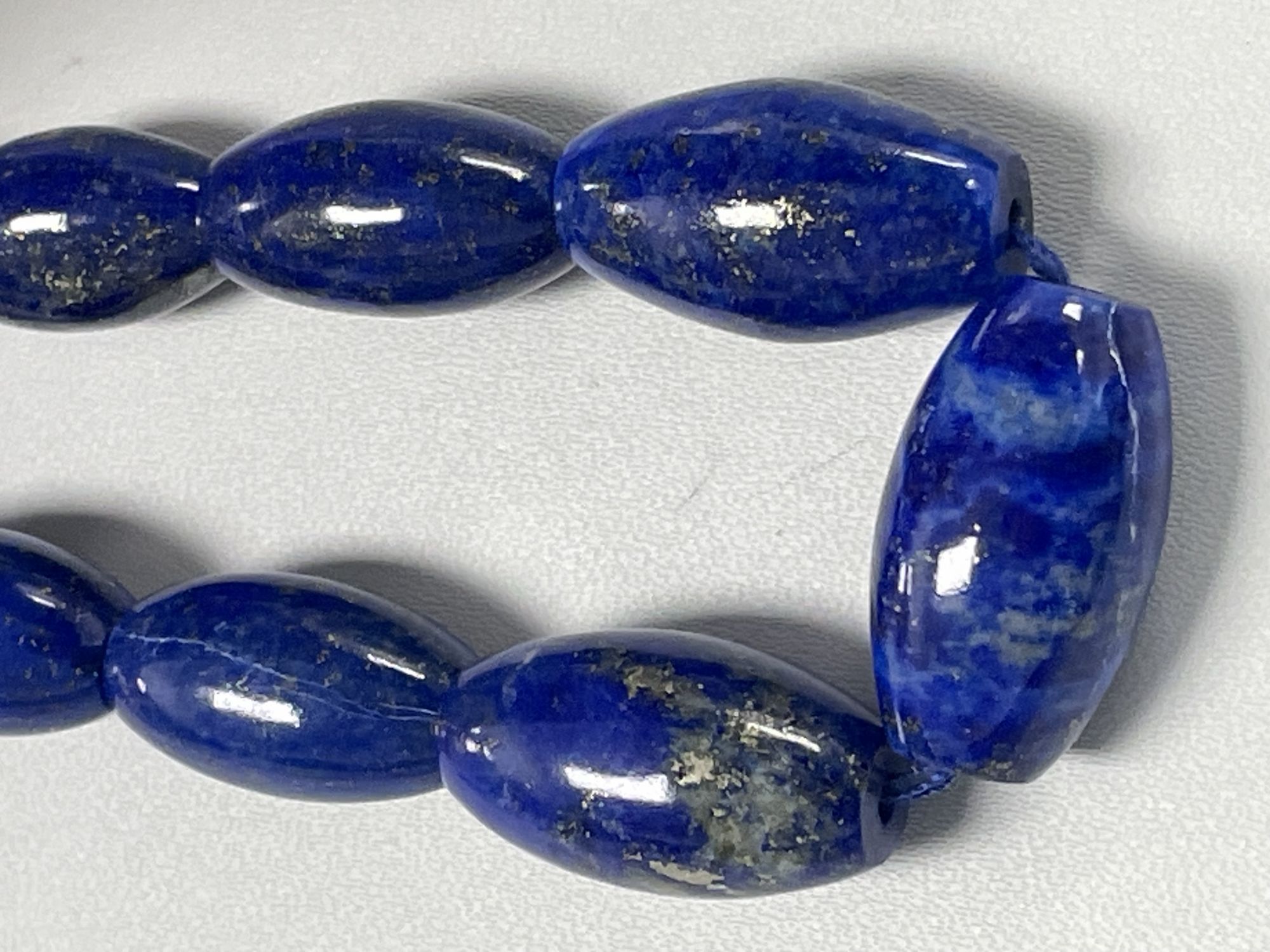 Lapis Barrel Smooth Necklace