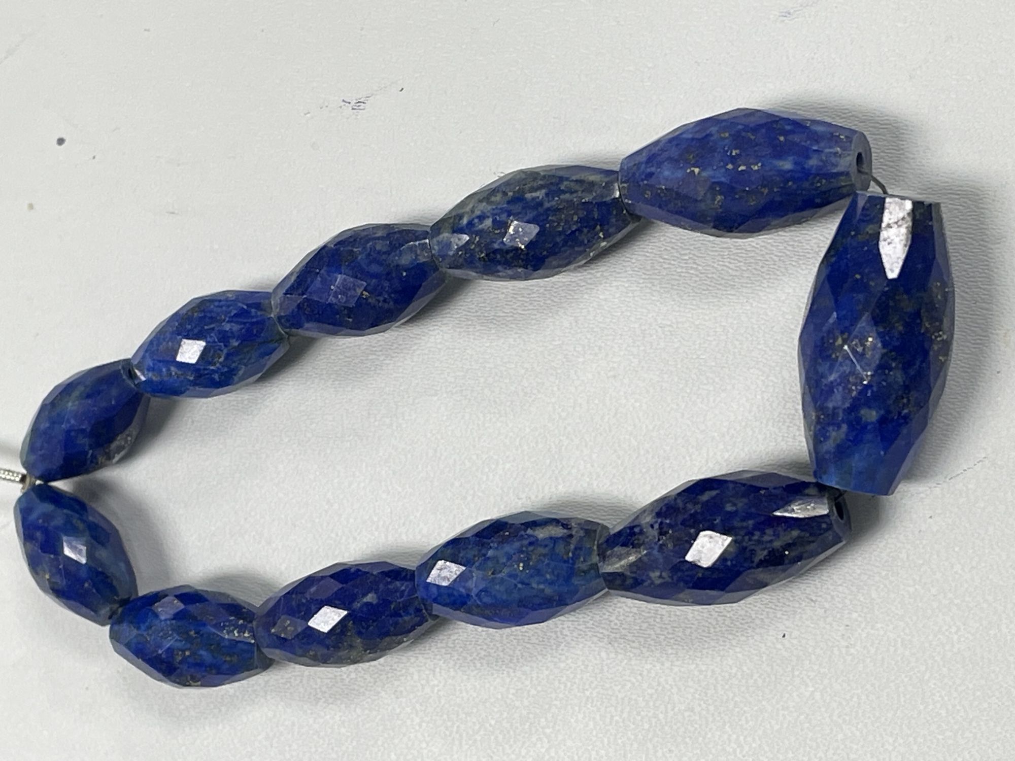 Lapis Barrel Faceted
