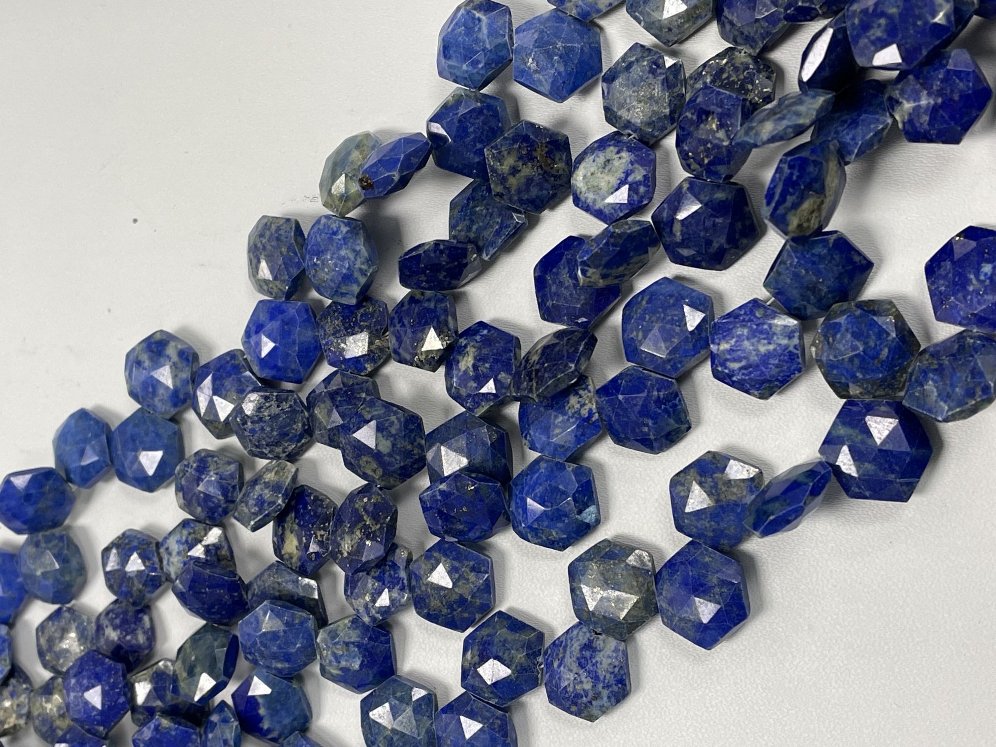 Lapis Hexagon Faceted