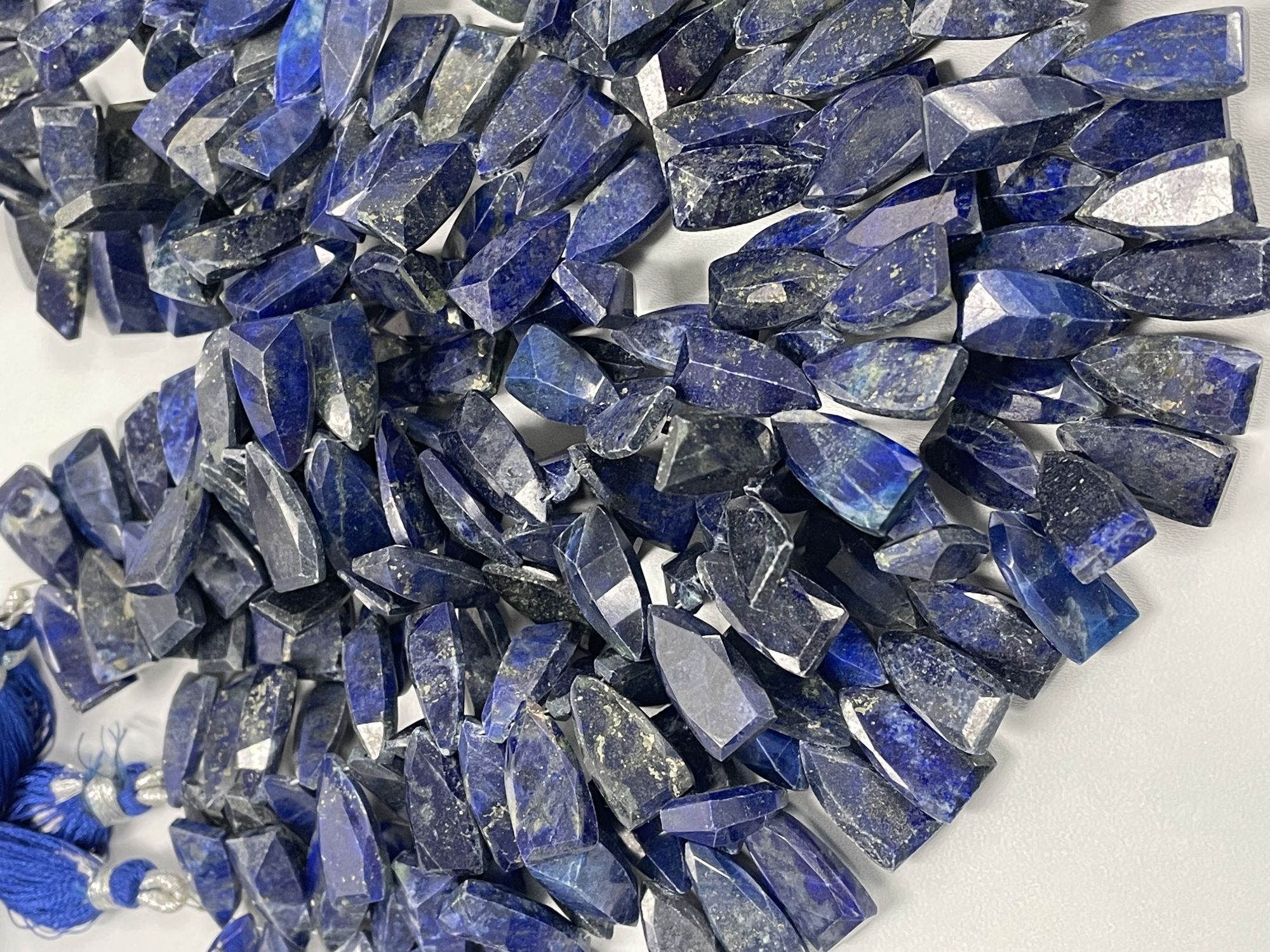 Lapis Fan Cut Faceted