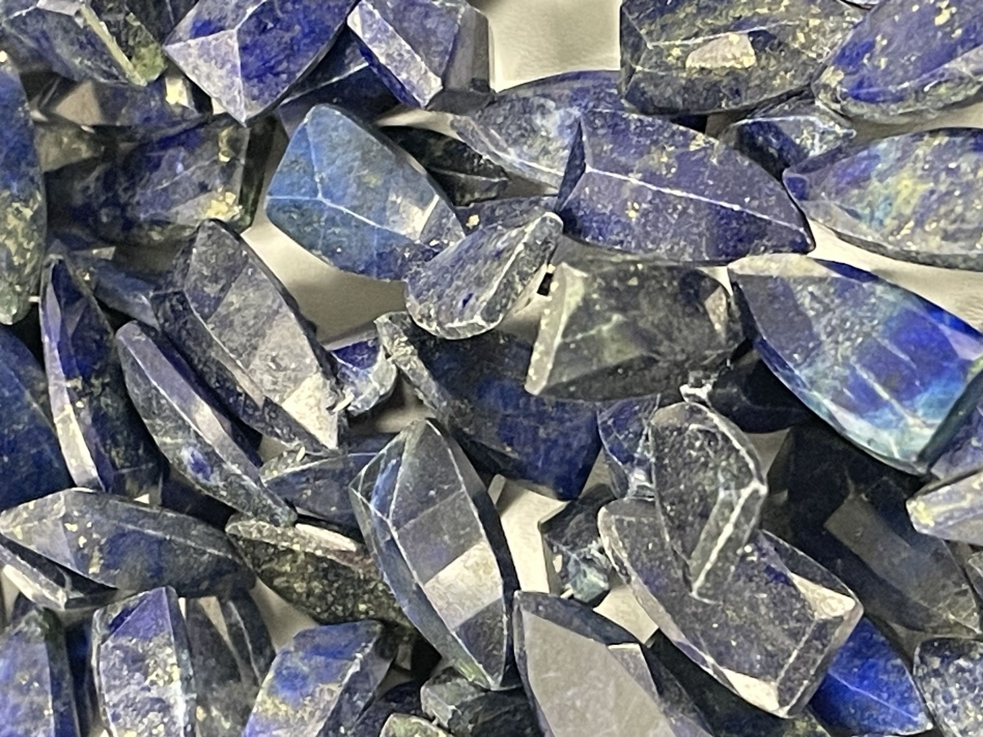 Lapis Fan Cut Faceted