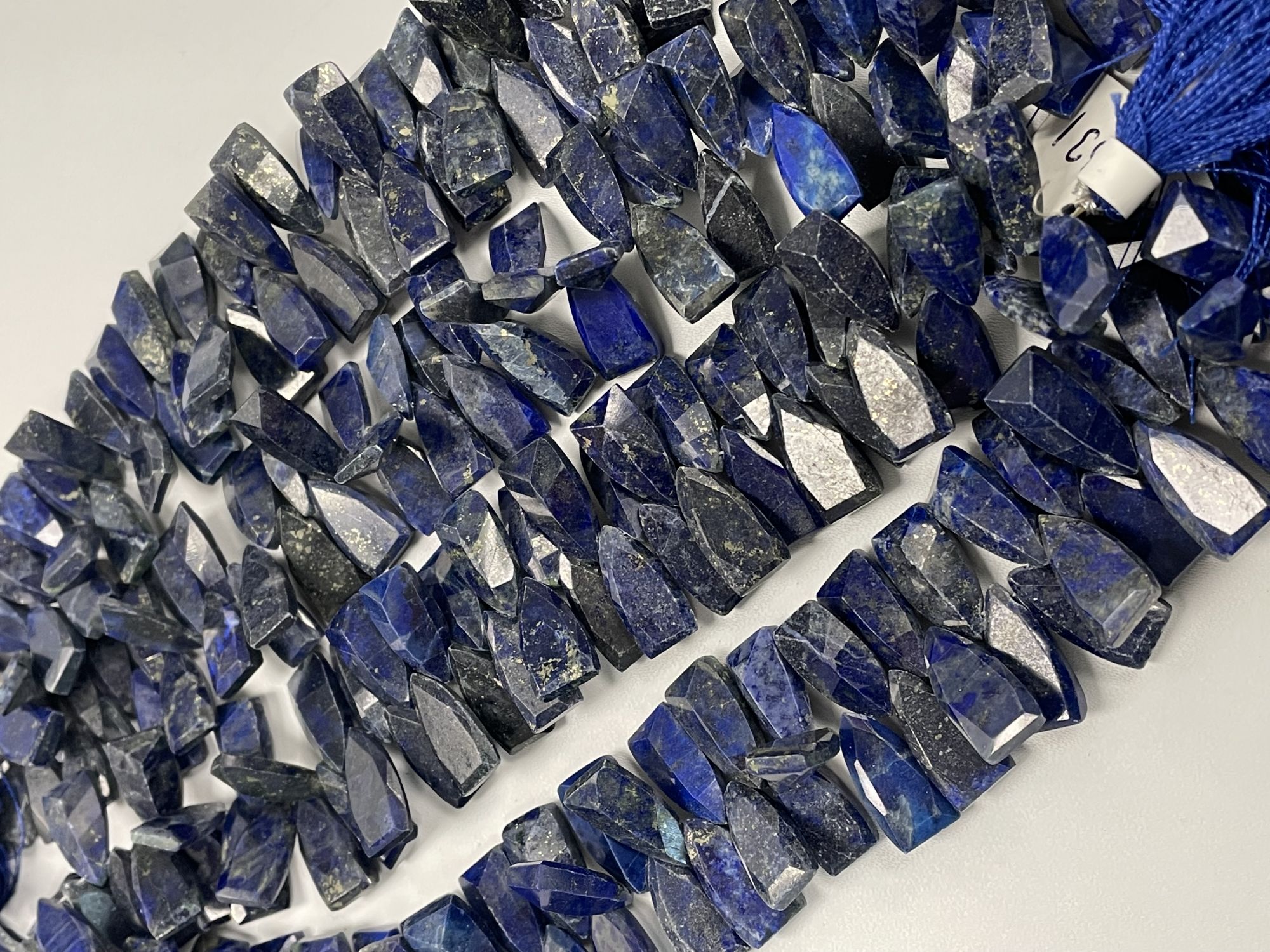 Lapis Fan Cut Faceted