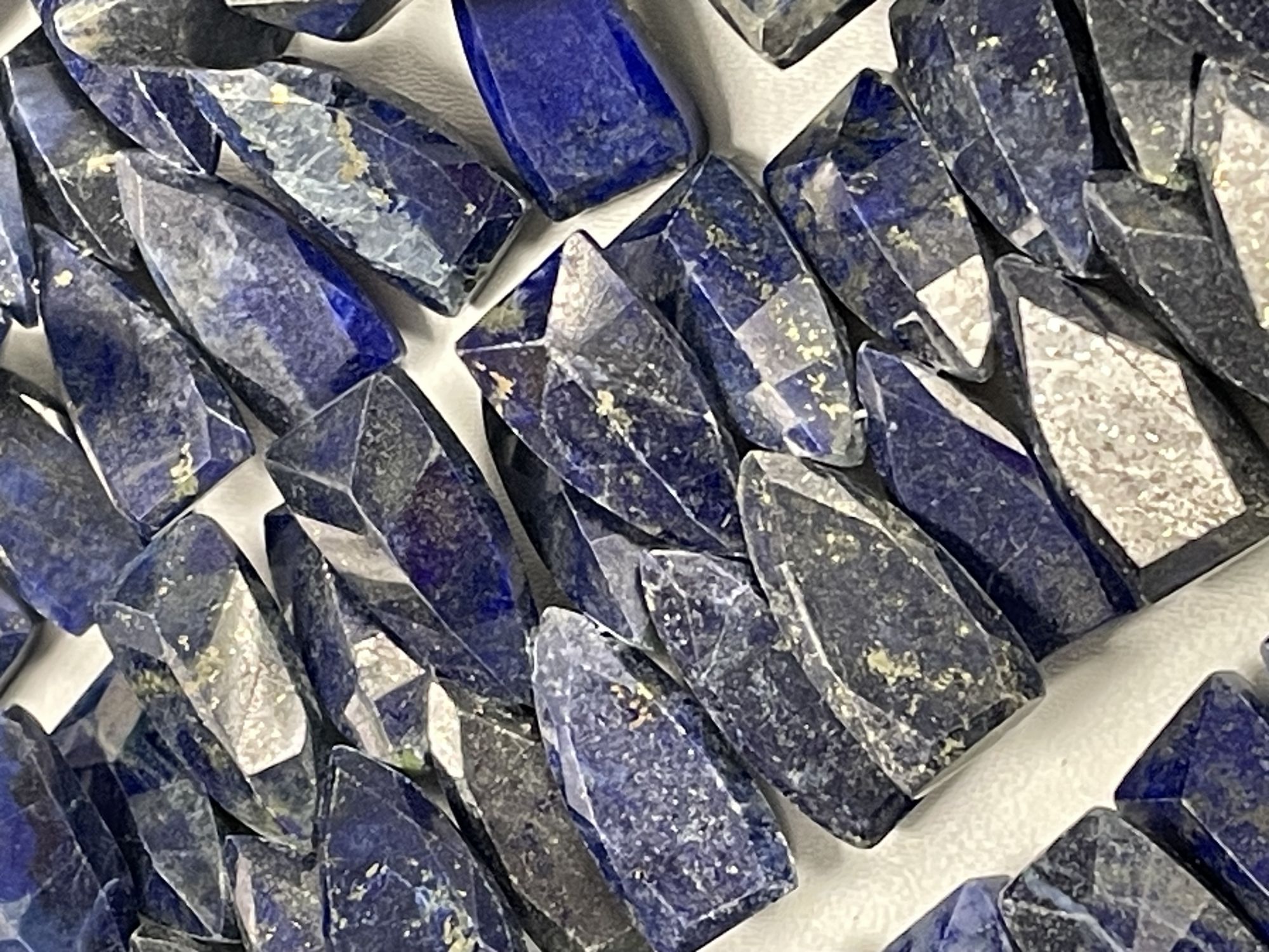 Lapis Fan Cut Faceted