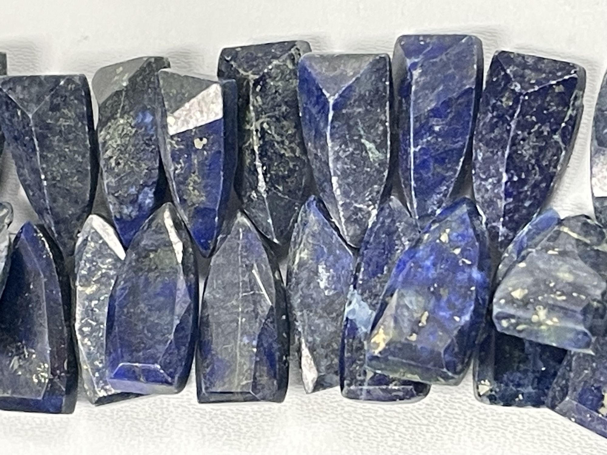 Lapis Fan Cut Faceted