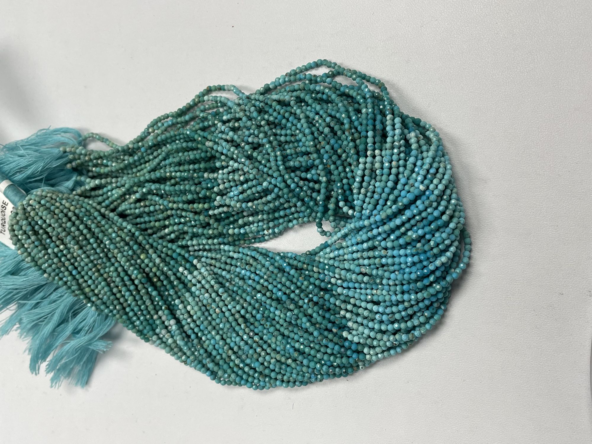 Shaded Arizona Sleeping Beauty Turquoise Rondelle Faceted