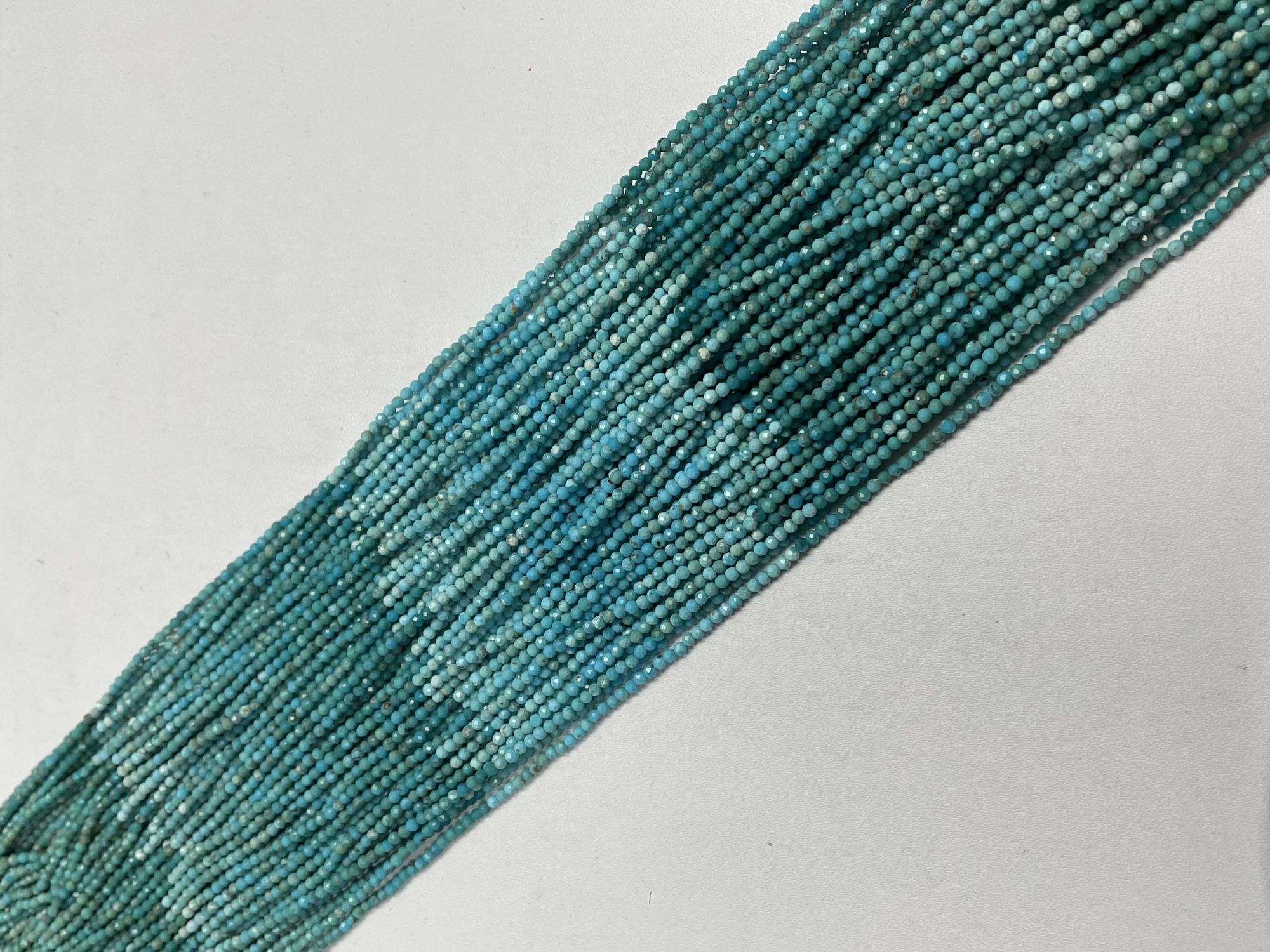 Shaded Arizona Sleeping Beauty Turquoise Rondelle Faceted