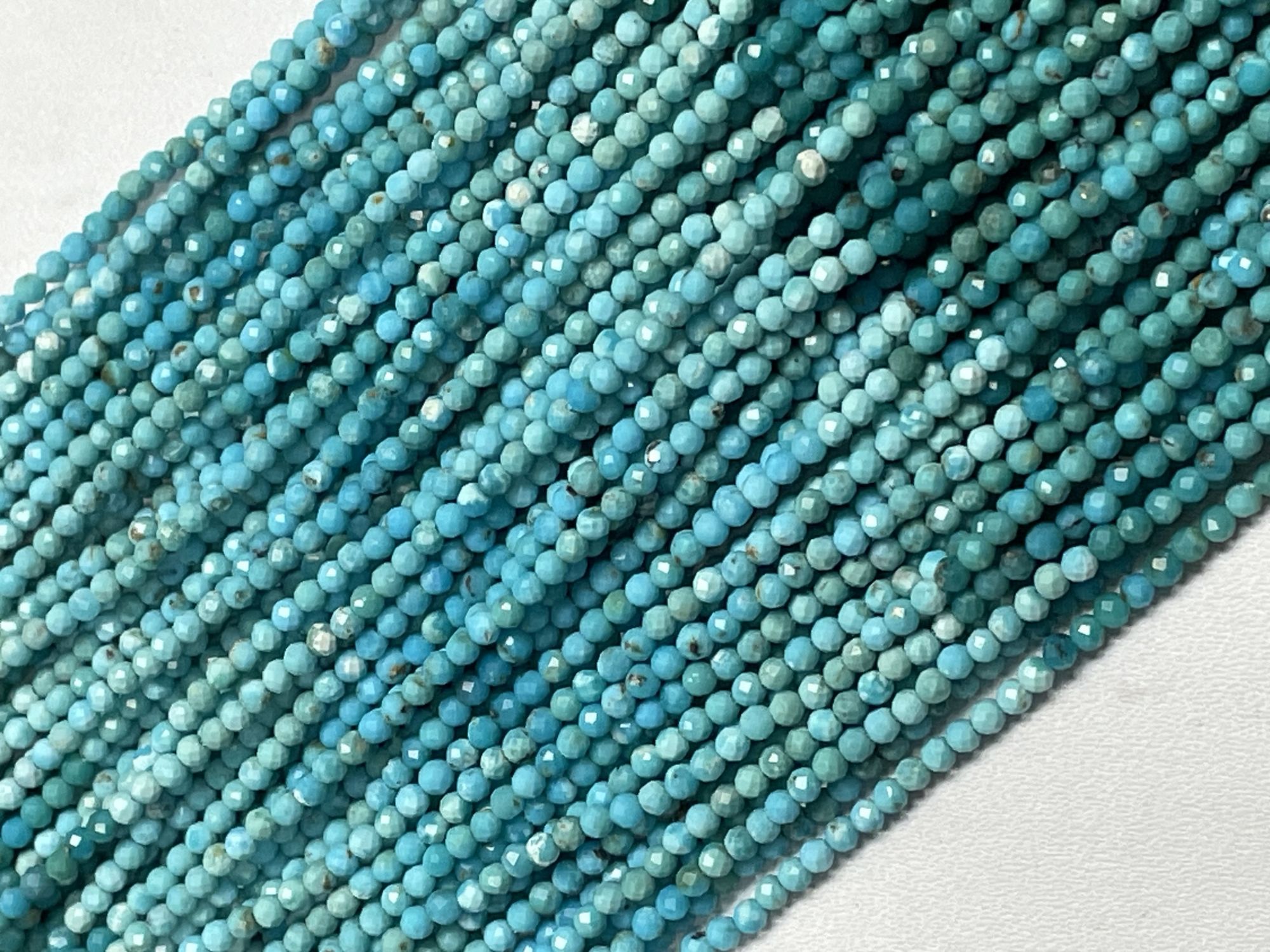 Shaded Arizona Sleeping Beauty Turquoise Rondelle Faceted