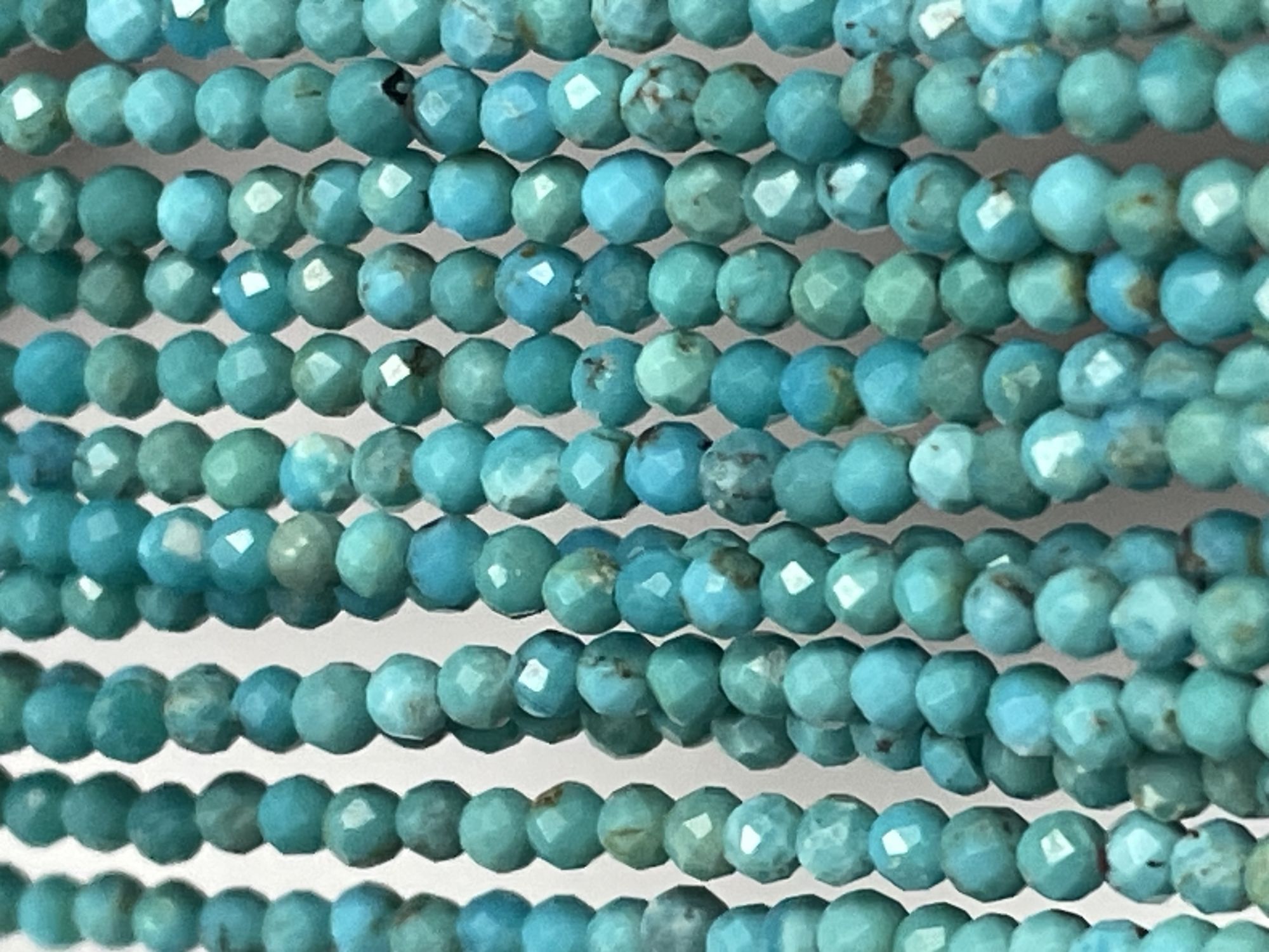 Shaded Arizona Sleeping Beauty Turquoise Rondelle Faceted