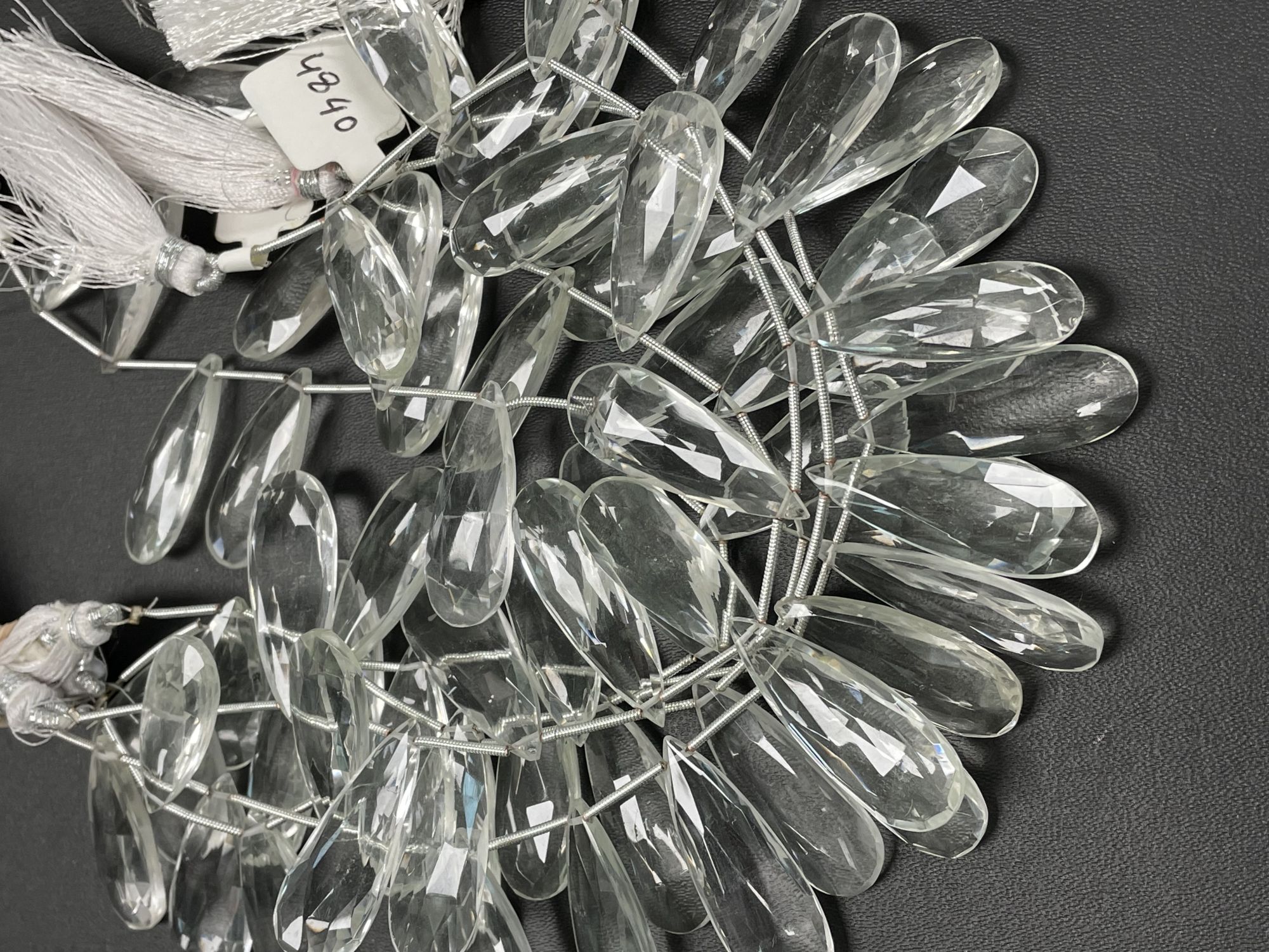 Crystal Quartz Long Pear Faceted