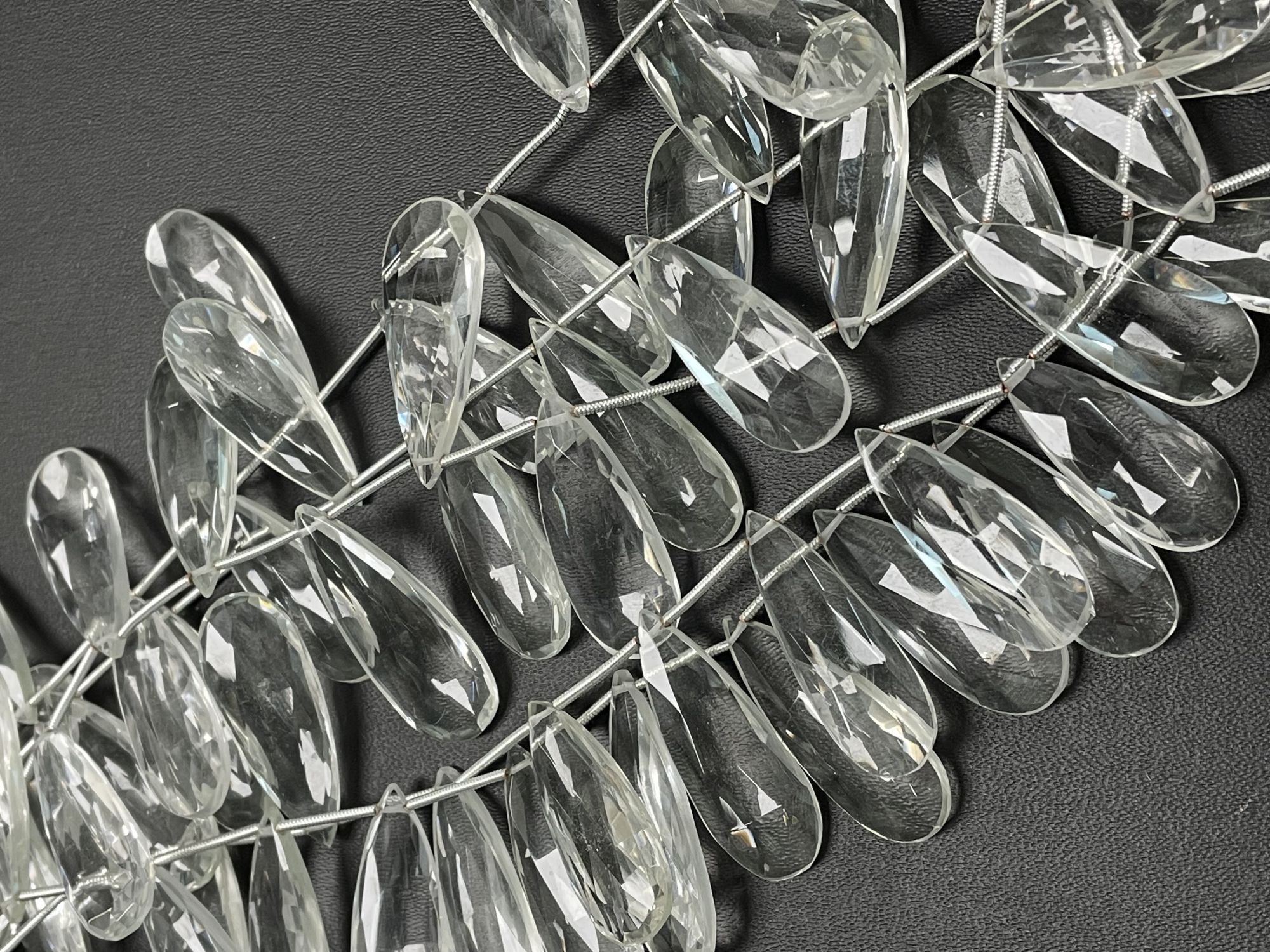 Crystal Quartz Long Pear Faceted