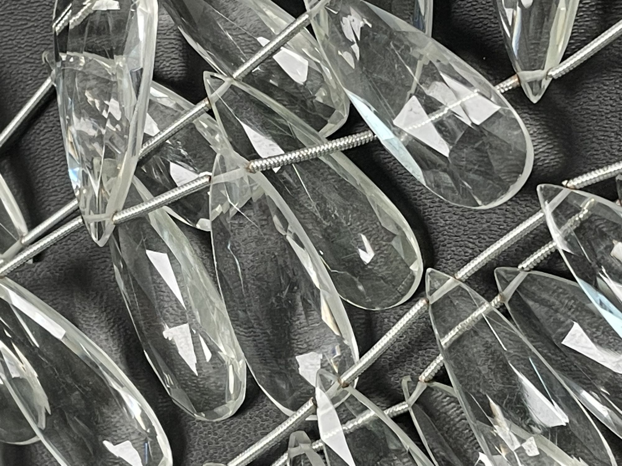 Crystal Quartz Long Pear Faceted