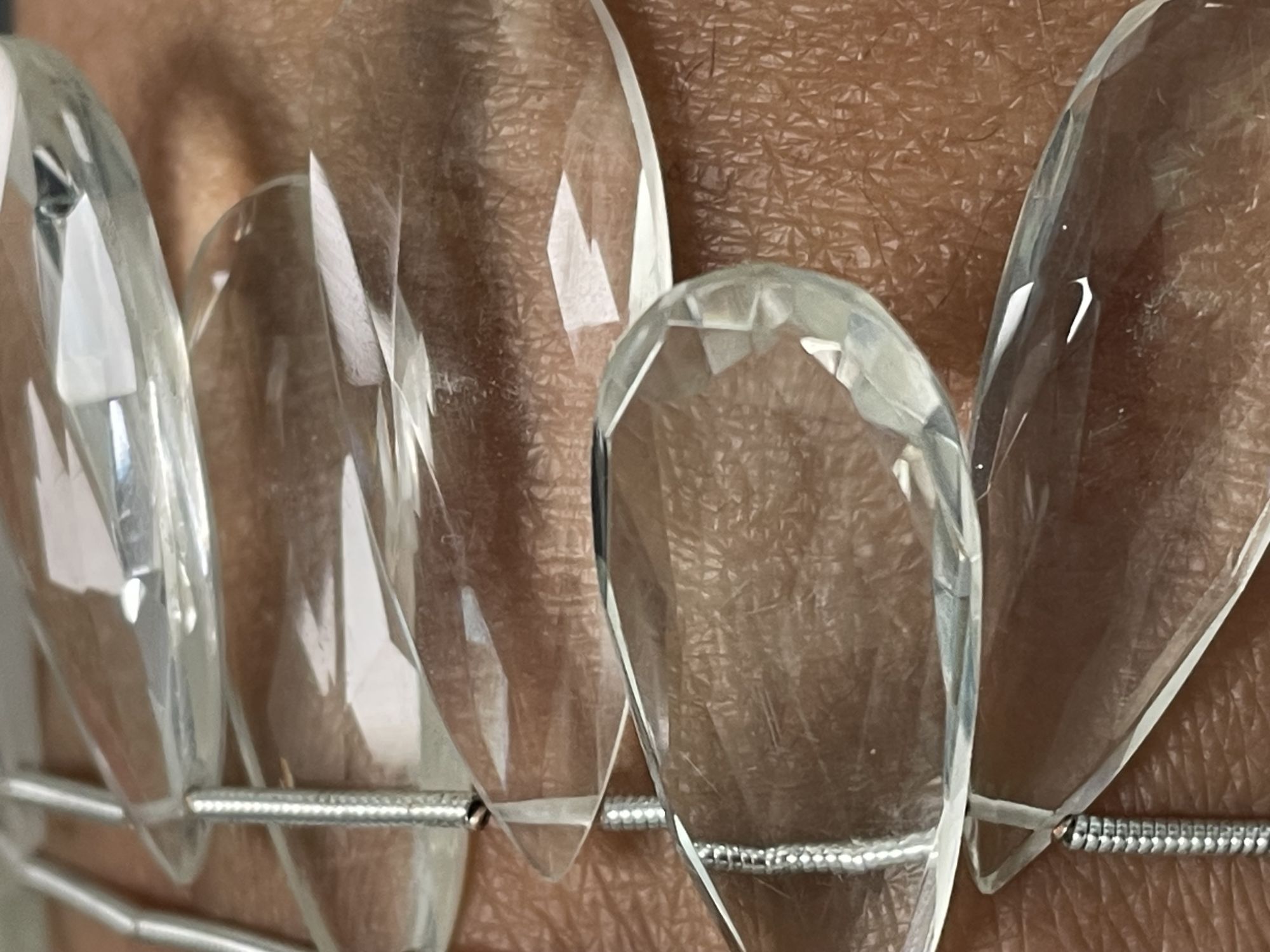 Crystal Quartz Long Pear Faceted