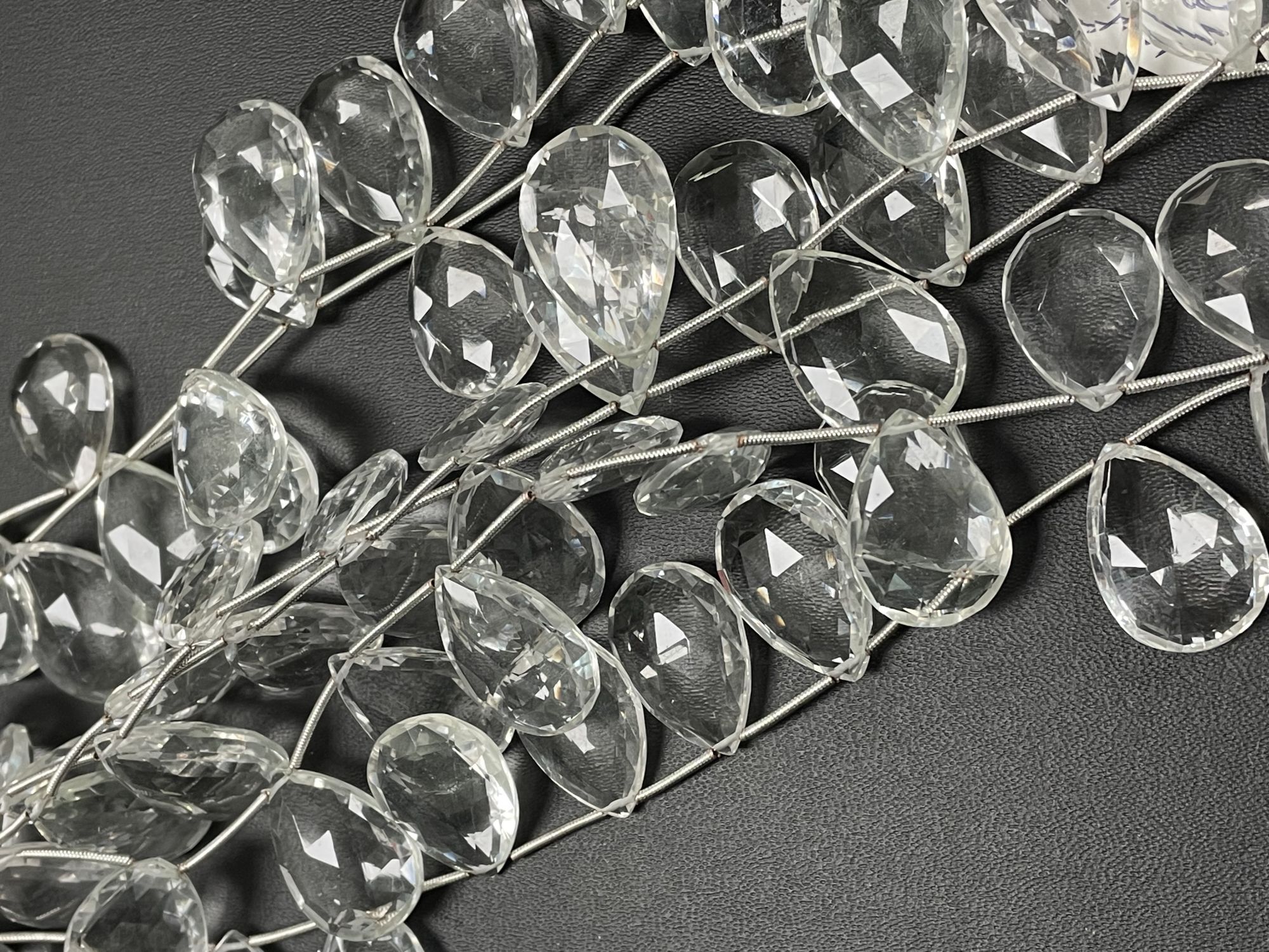 Crystal Quartz Pear Faceted