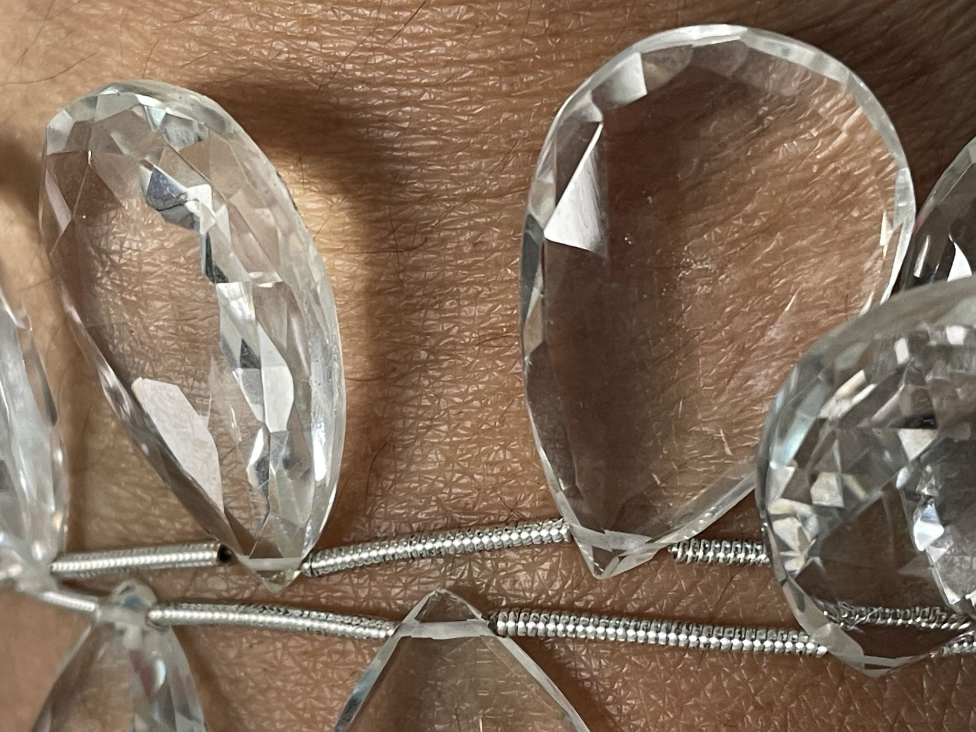 Crystal Quartz Pear Faceted
