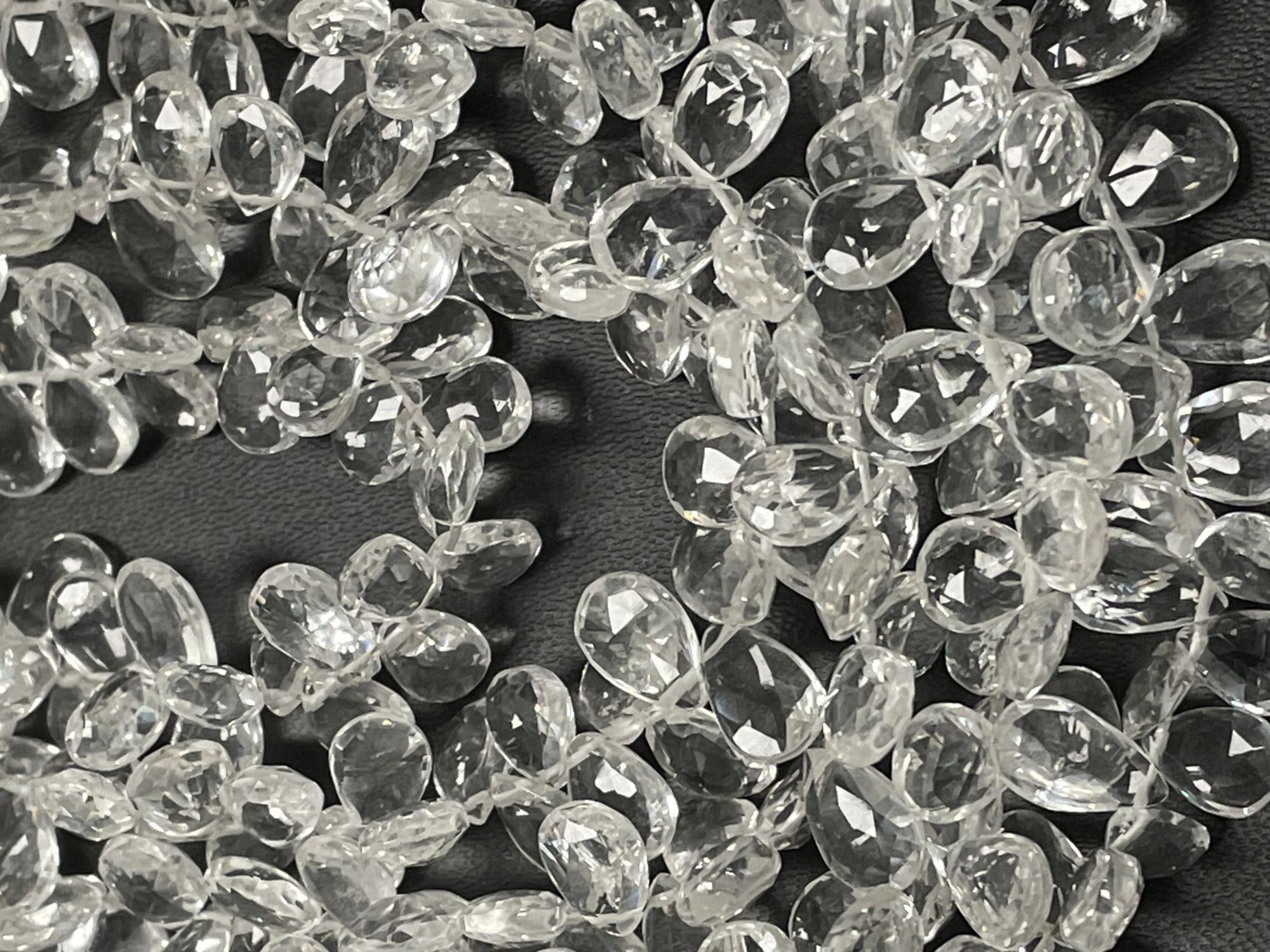 Crystal Quartz Pear Faceted