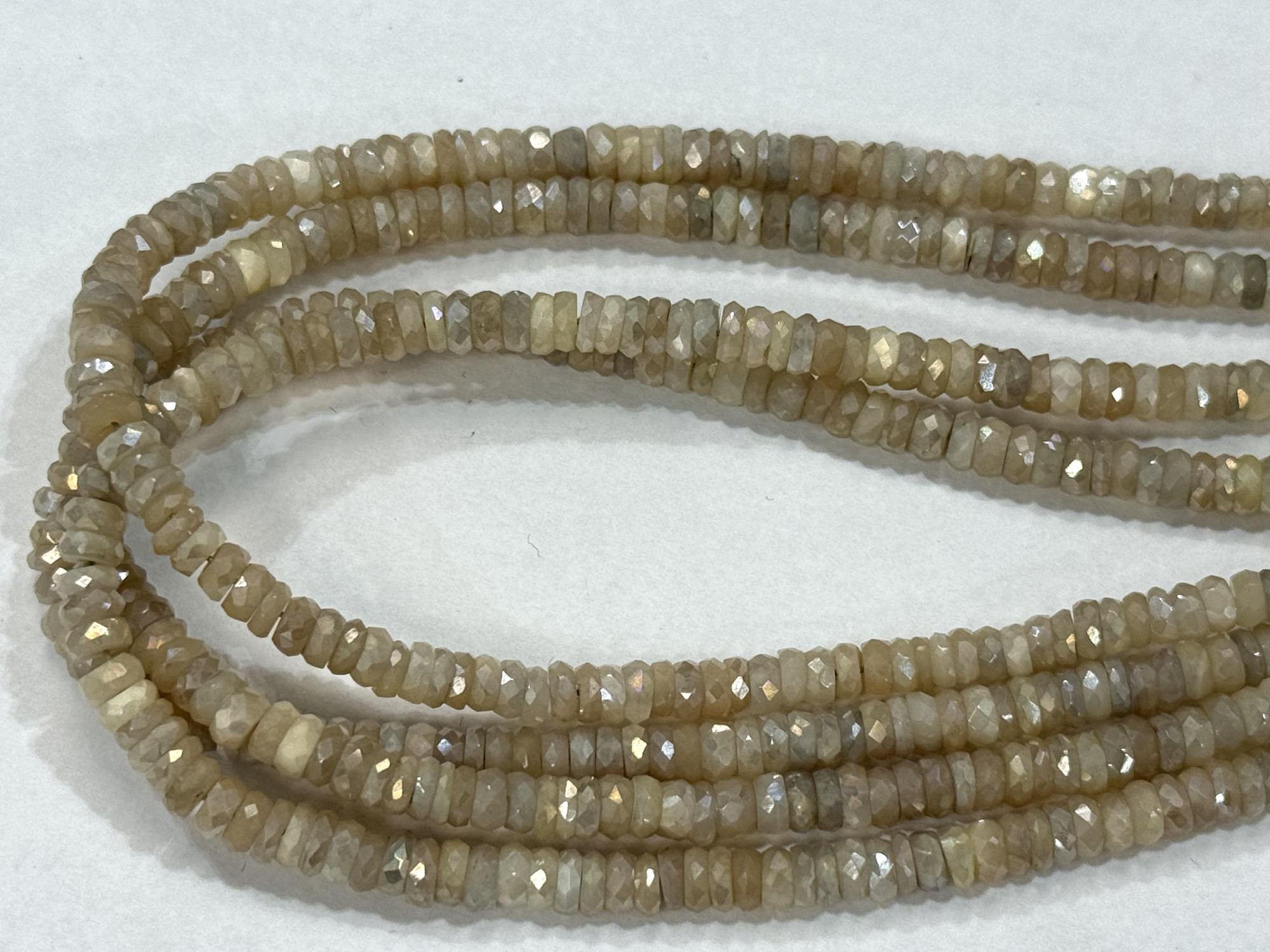 Coated Moonstone Rondelle Faceted