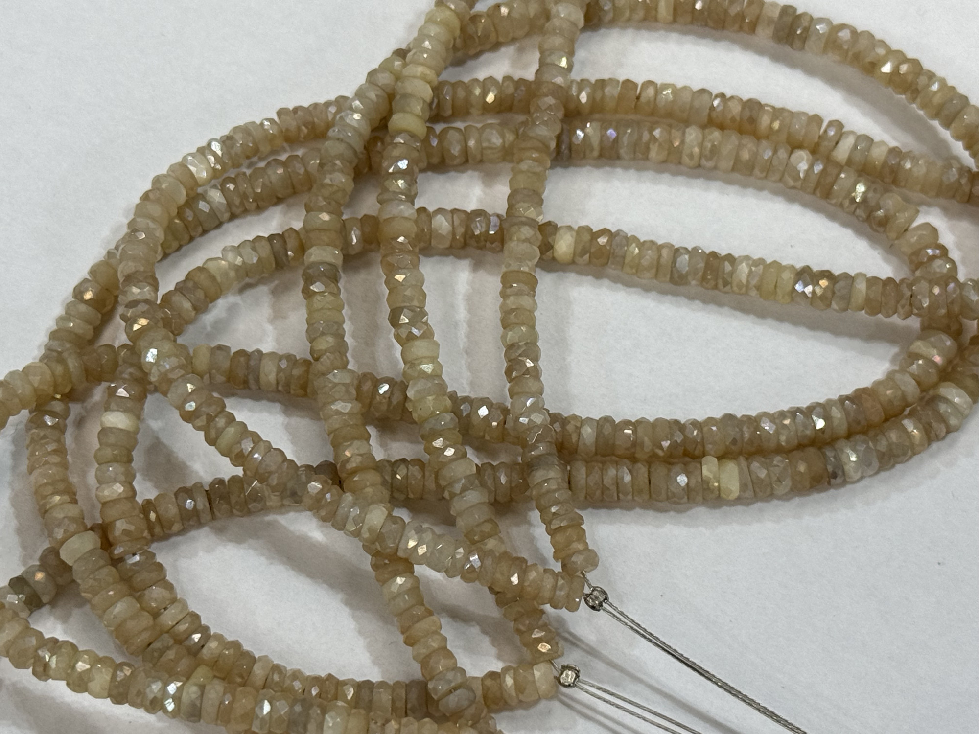 Coated Moonstone Rondelle Faceted