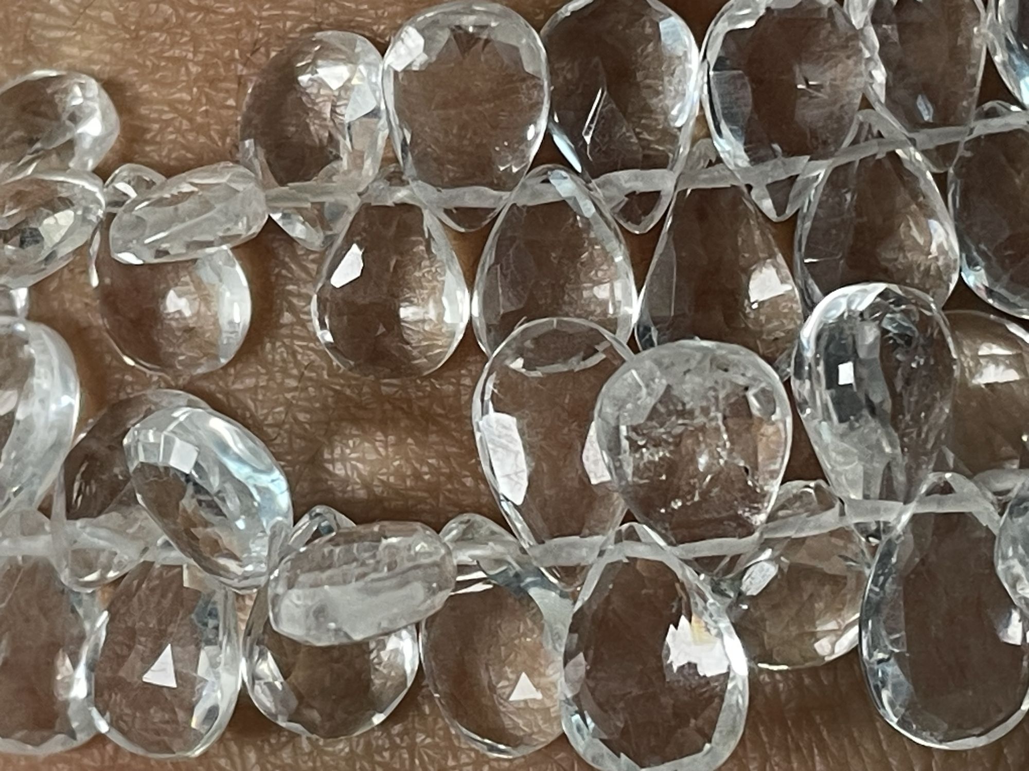 Crystal Quartz Pear Faceted