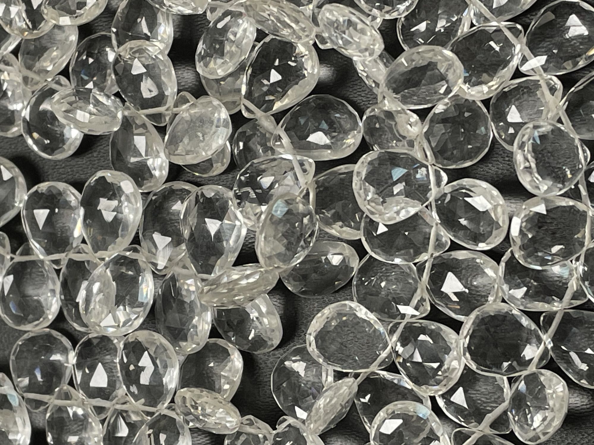 Crystal Quartz Pear Faceted