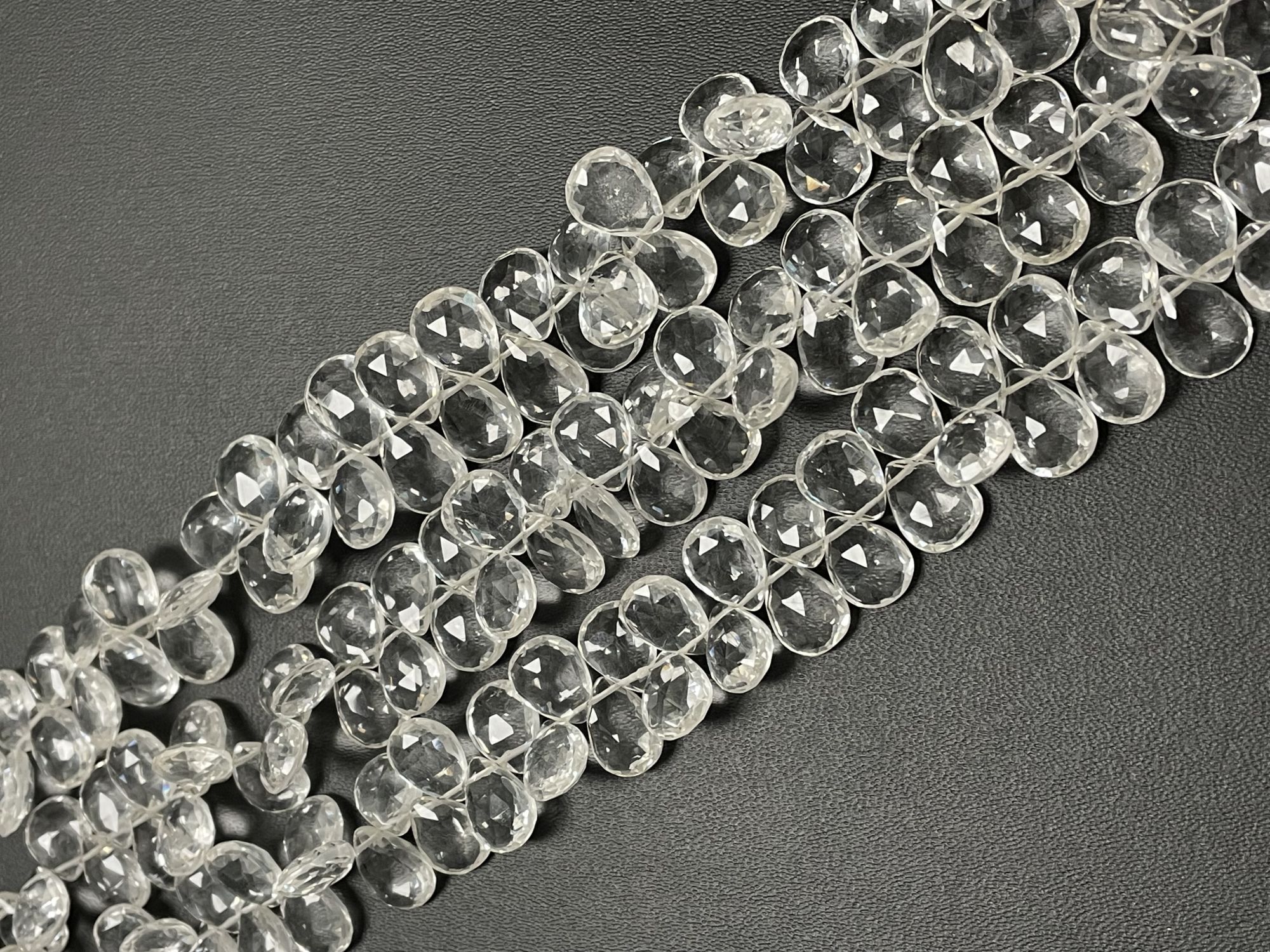 Crystal Quartz Pear Faceted