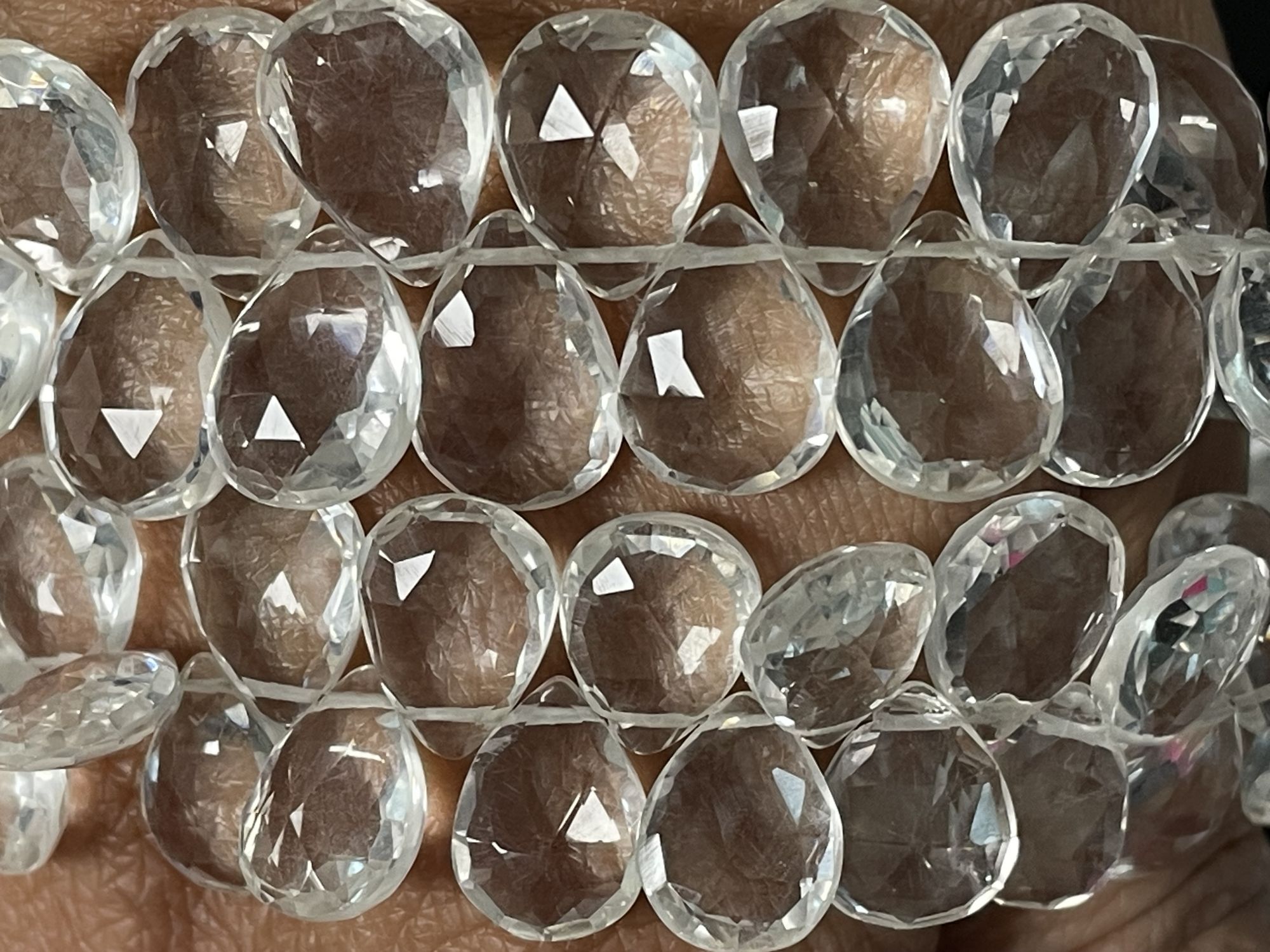 Crystal Quartz Pear Faceted