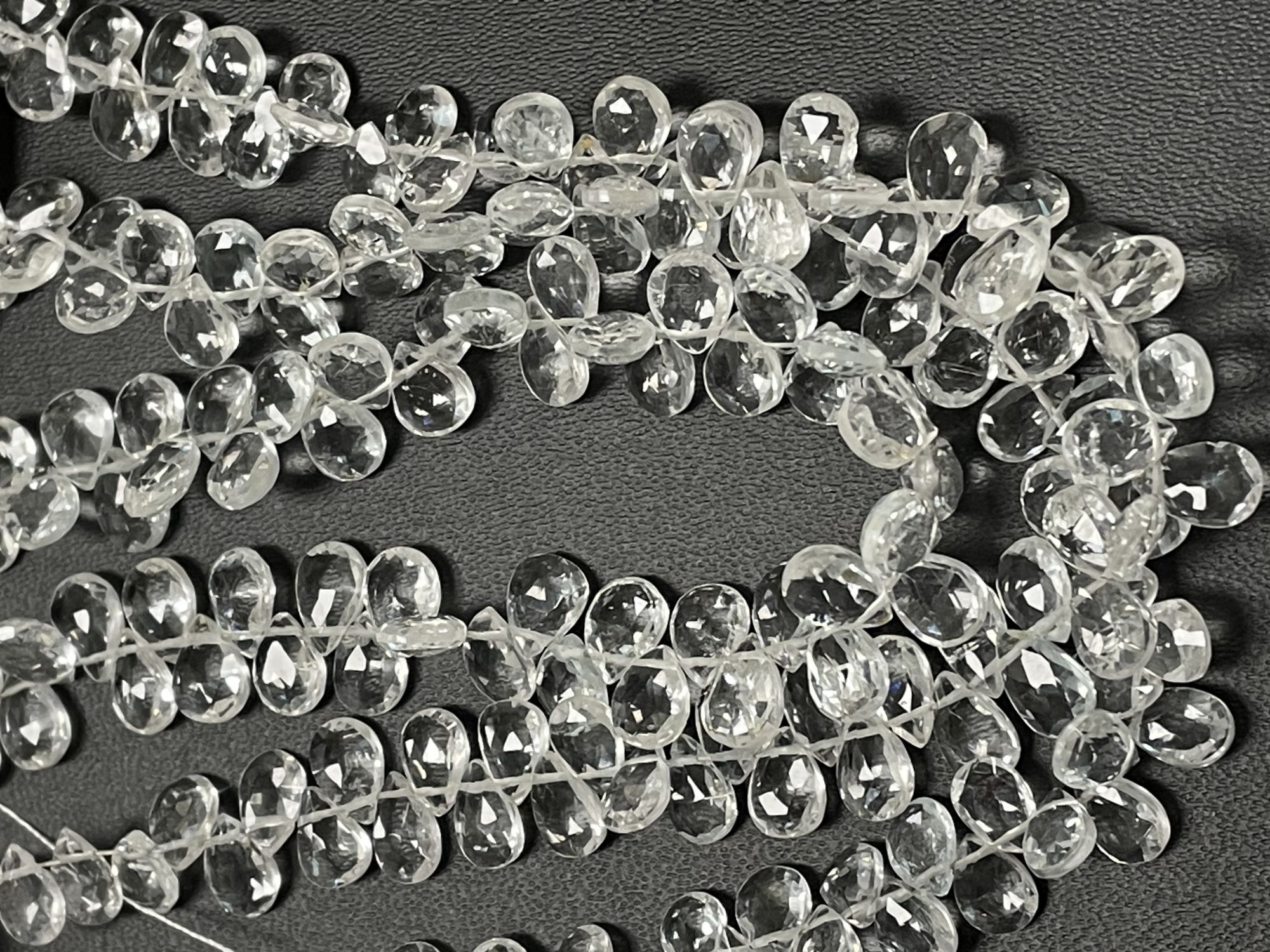 Crystal Quartz Pear Faceted