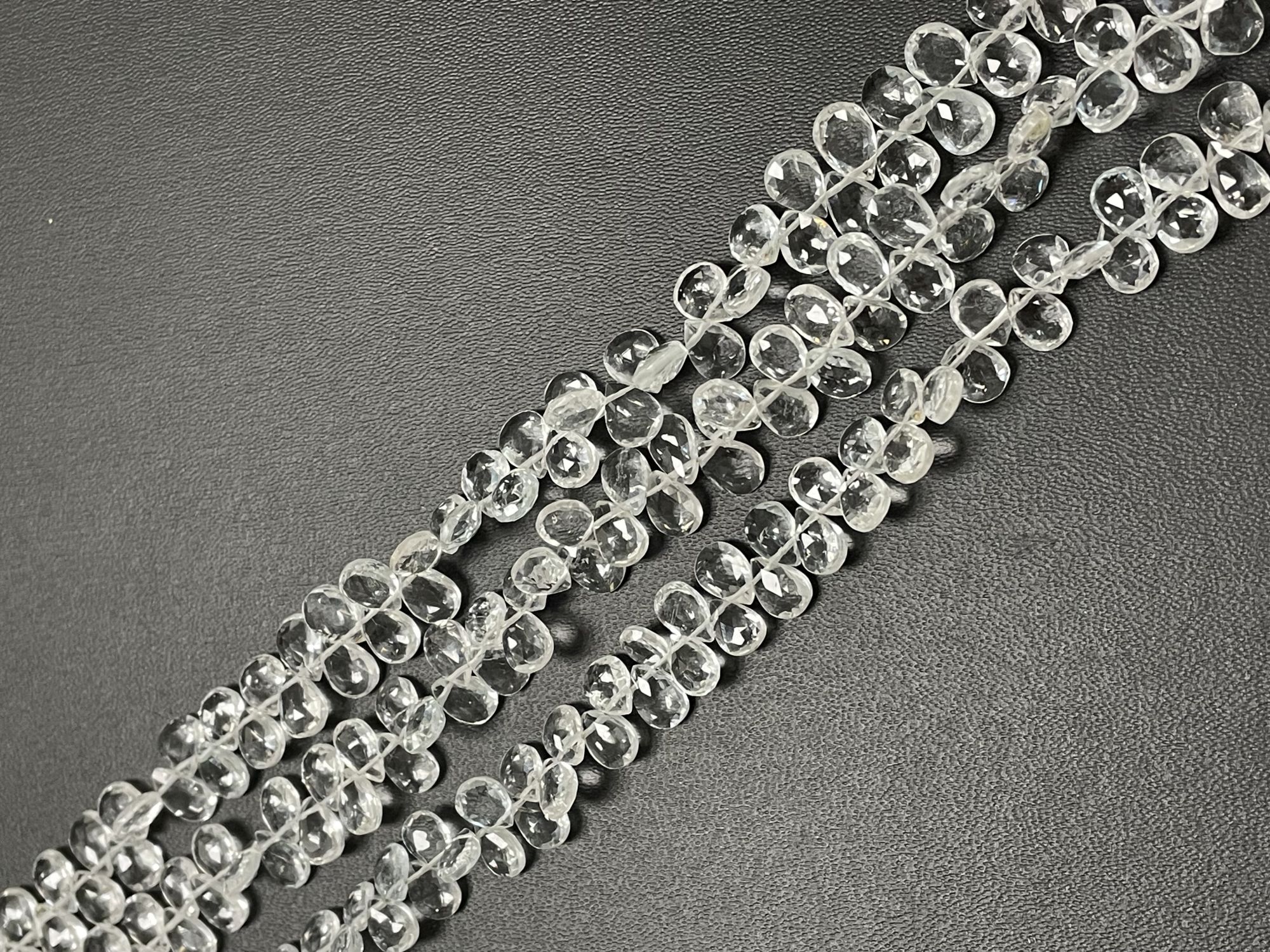 Crystal Quartz Pear Faceted