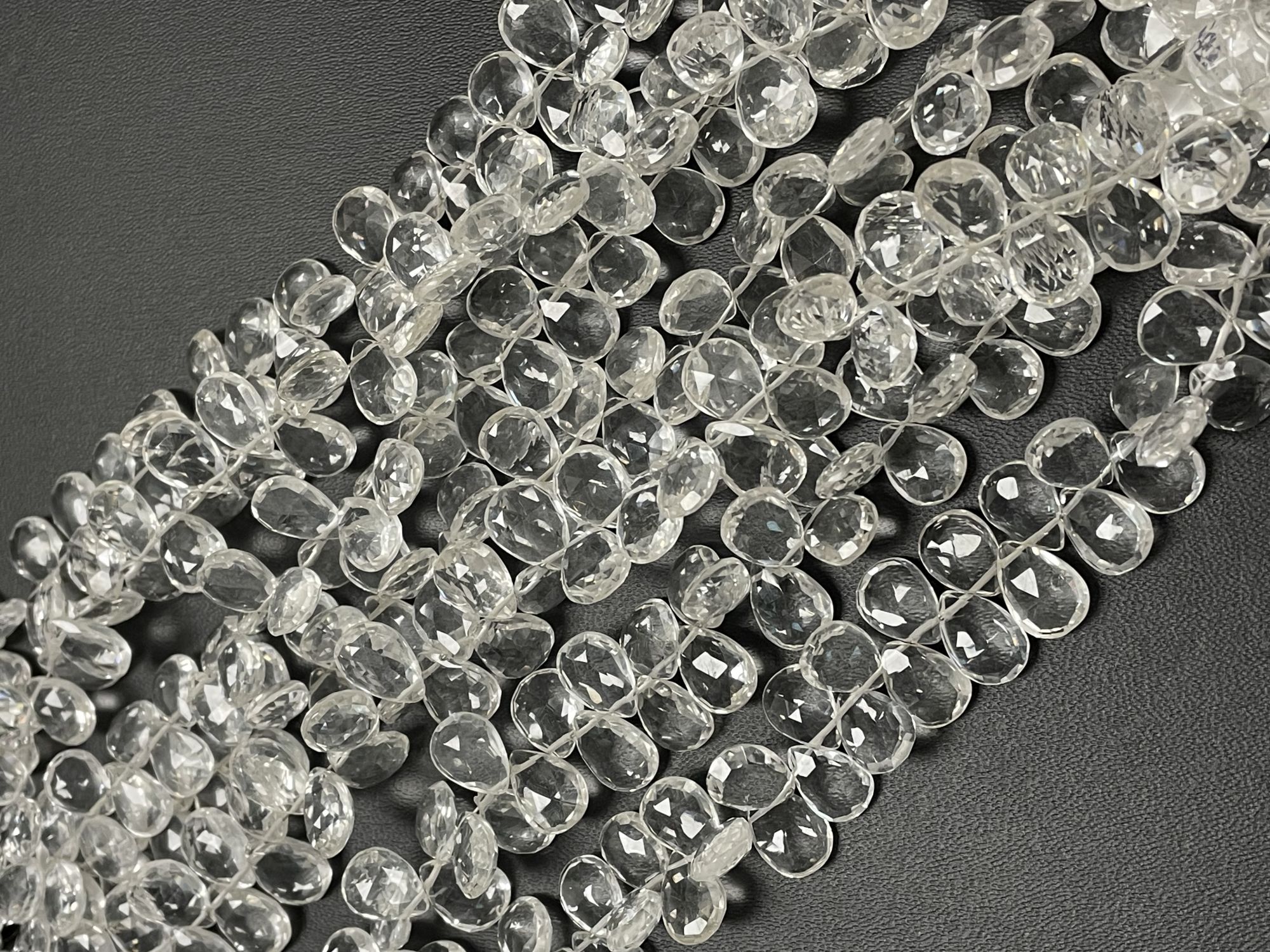 Crystal Quartz Pear Faceted