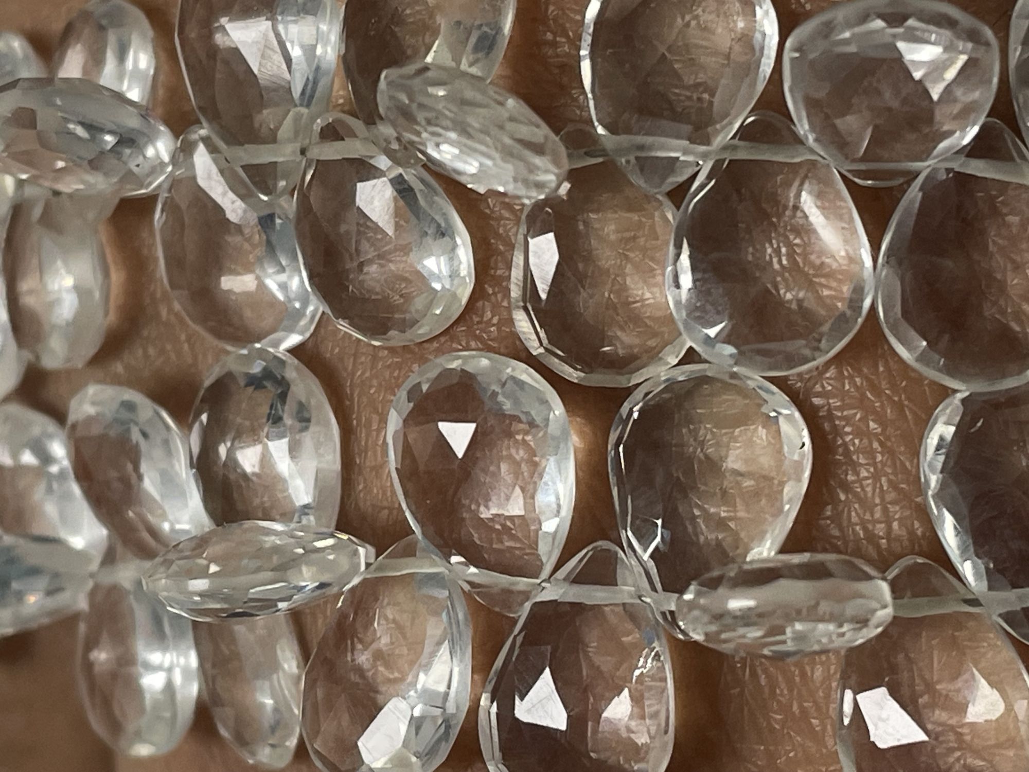 Crystal Quartz Pear Faceted