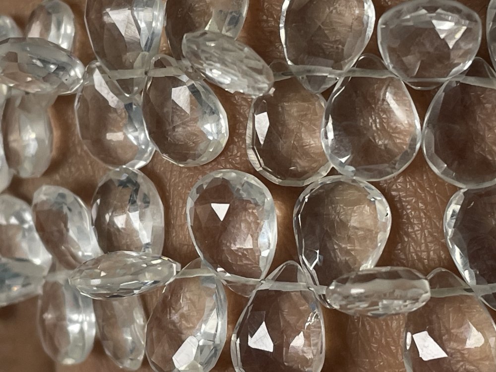 Crystal Quartz Pear Faceted