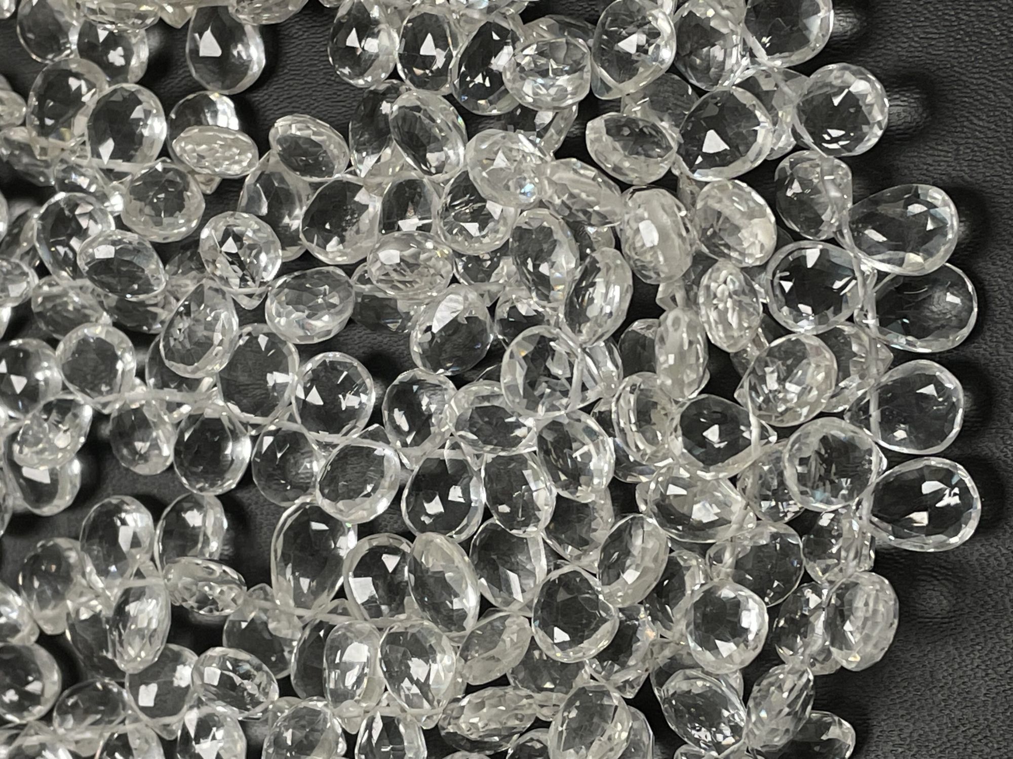 Crystal Quartz Pear Faceted