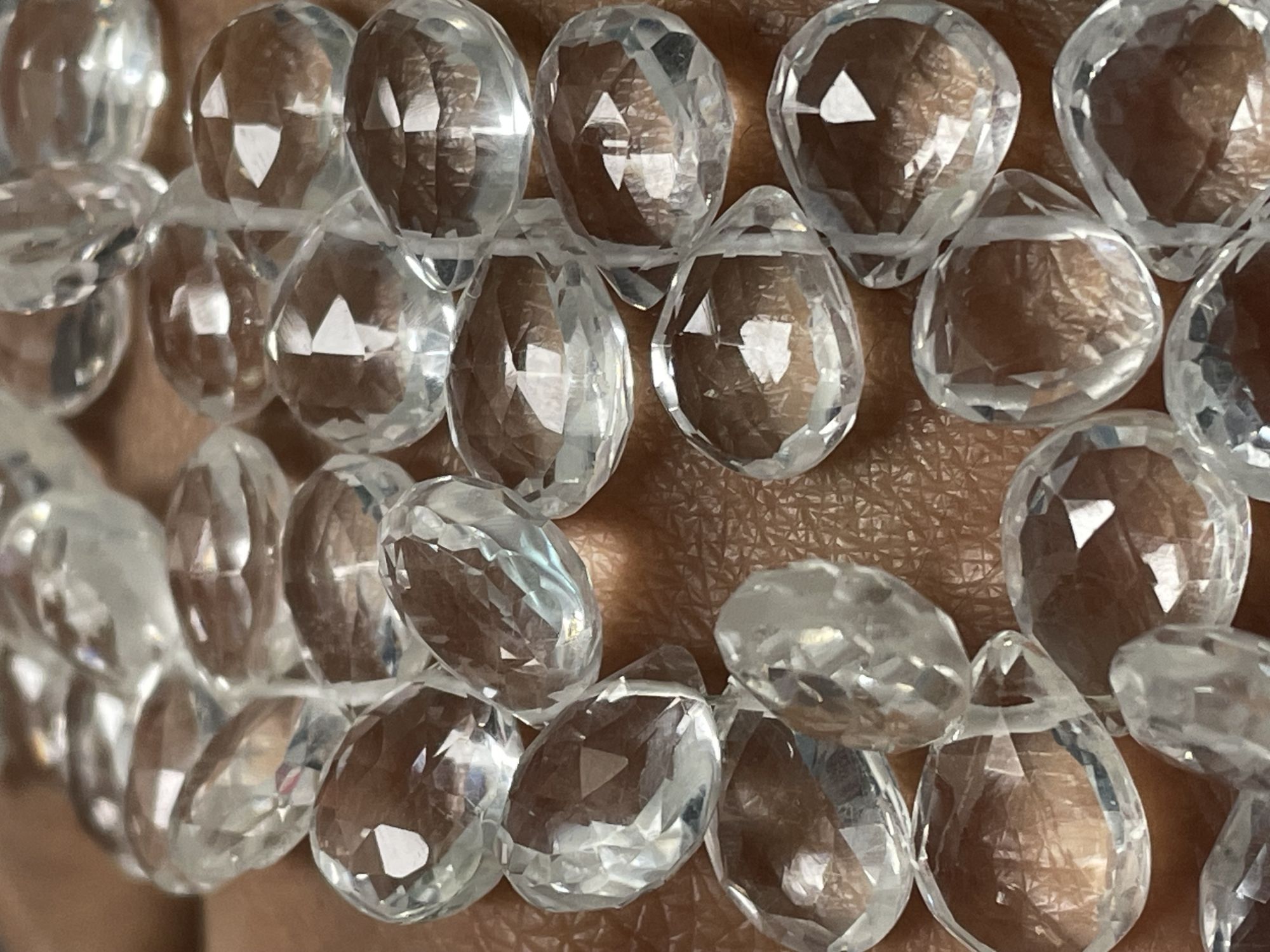 Crystal Quartz Pear Faceted