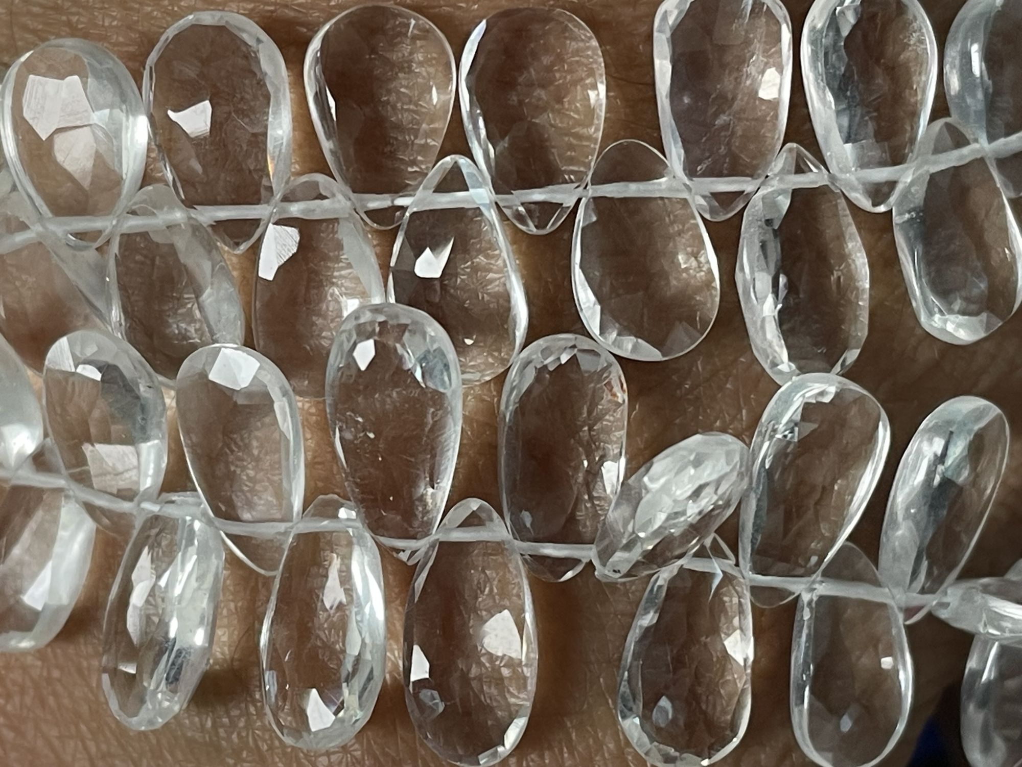 Crystal Quartz Pear Faceted