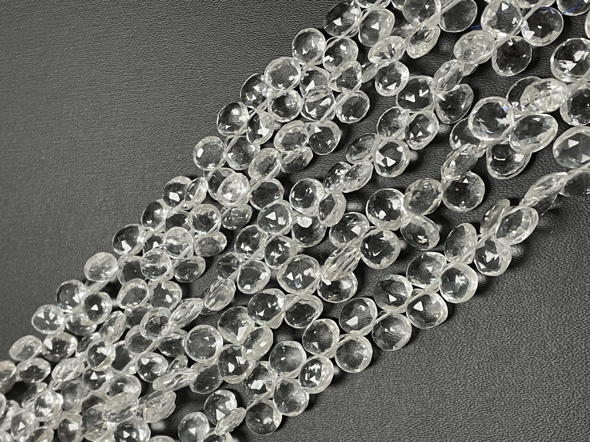 Crystal quartz Heart Facetd