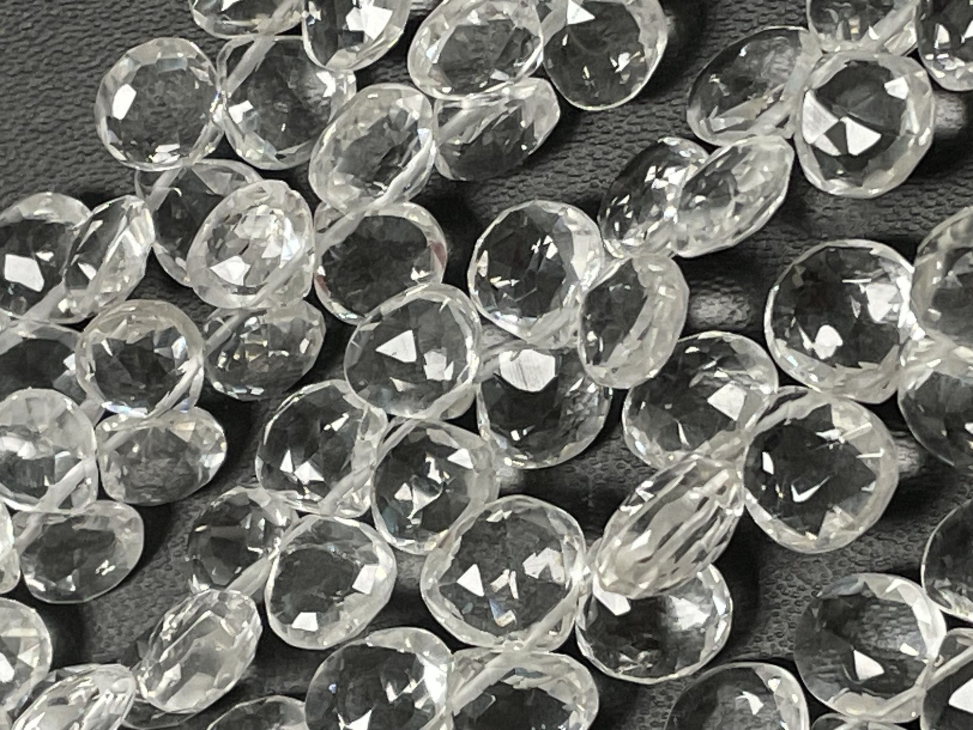 Crystal quartz Heart Facetd