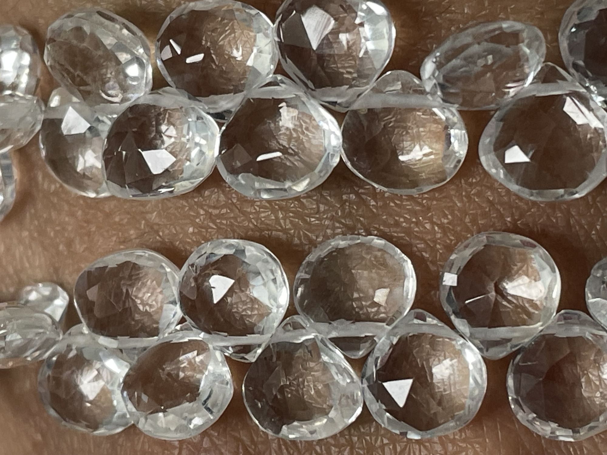 Crystal quartz Heart Facetd