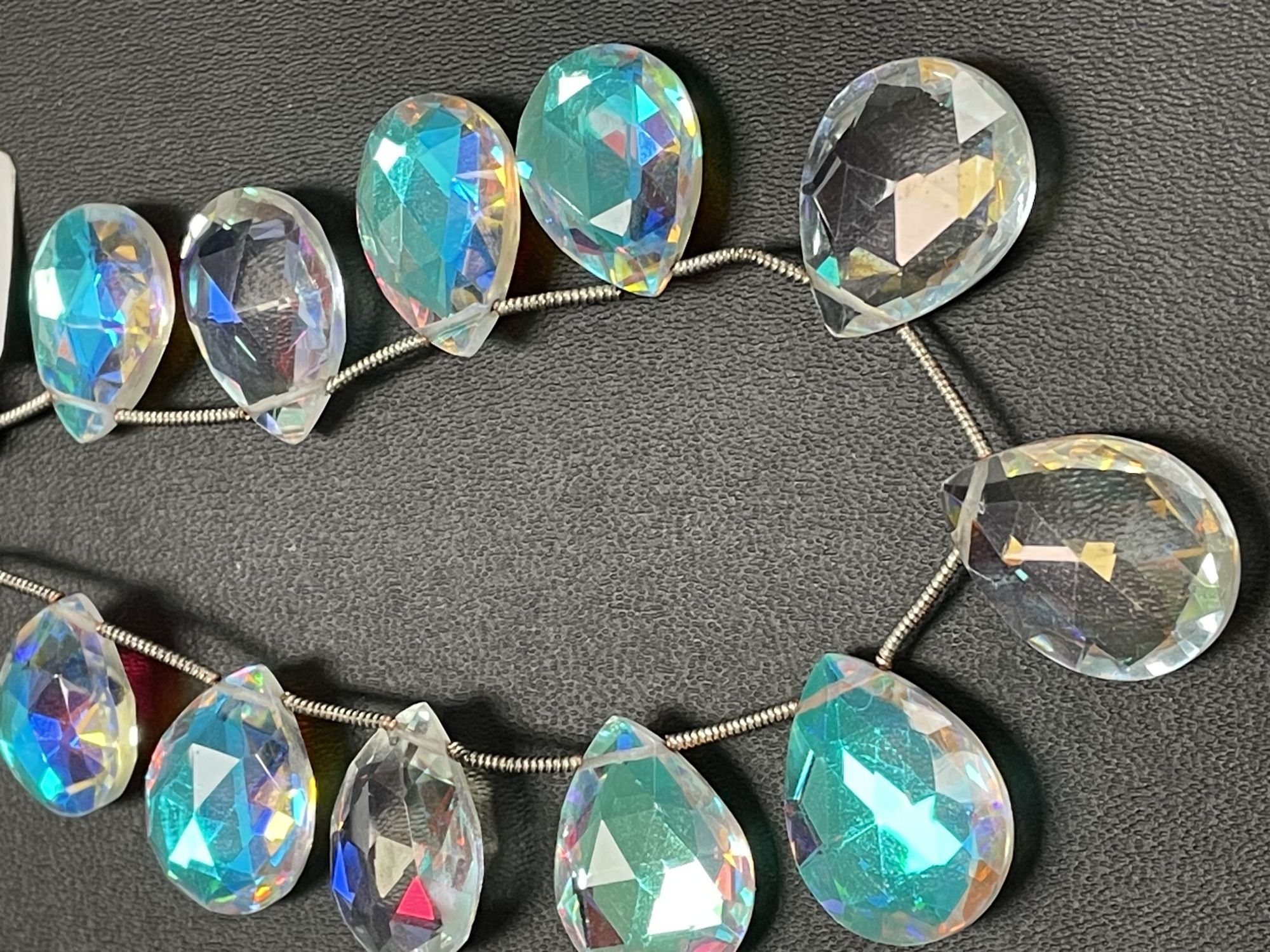 Mystic Quartz Pear Faceted