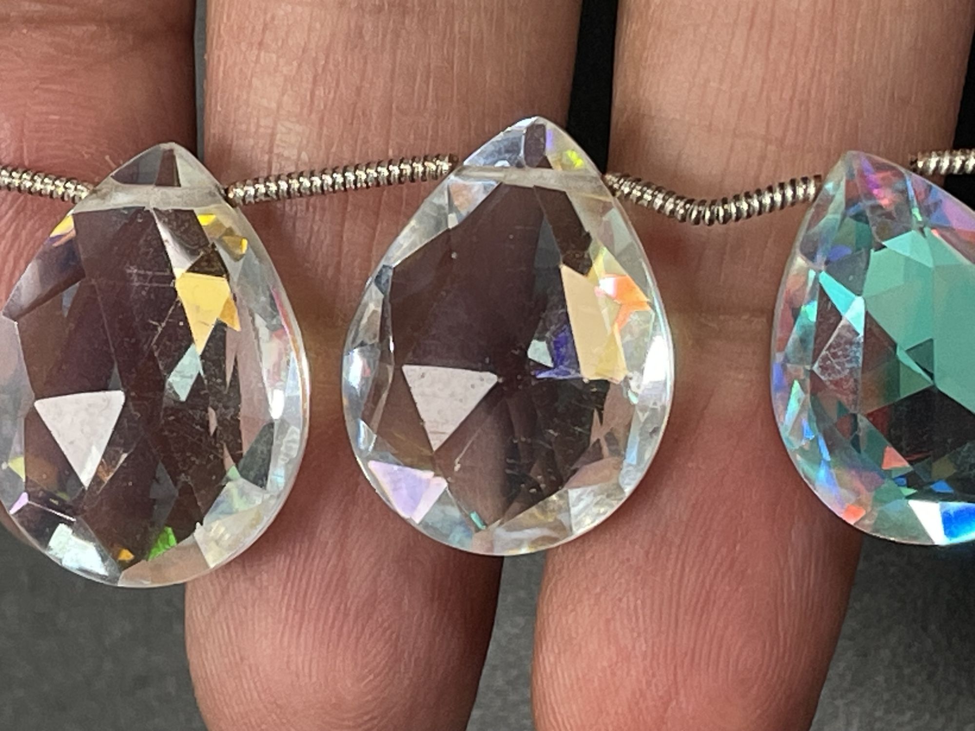 Mystic Quartz Pear Faceted