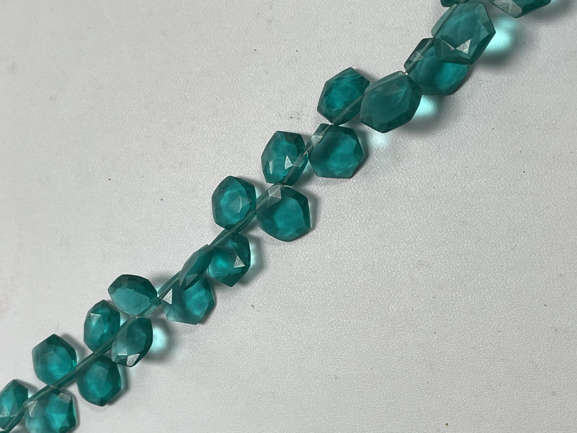 Teal Hydro Quartz Hexagon Faceted